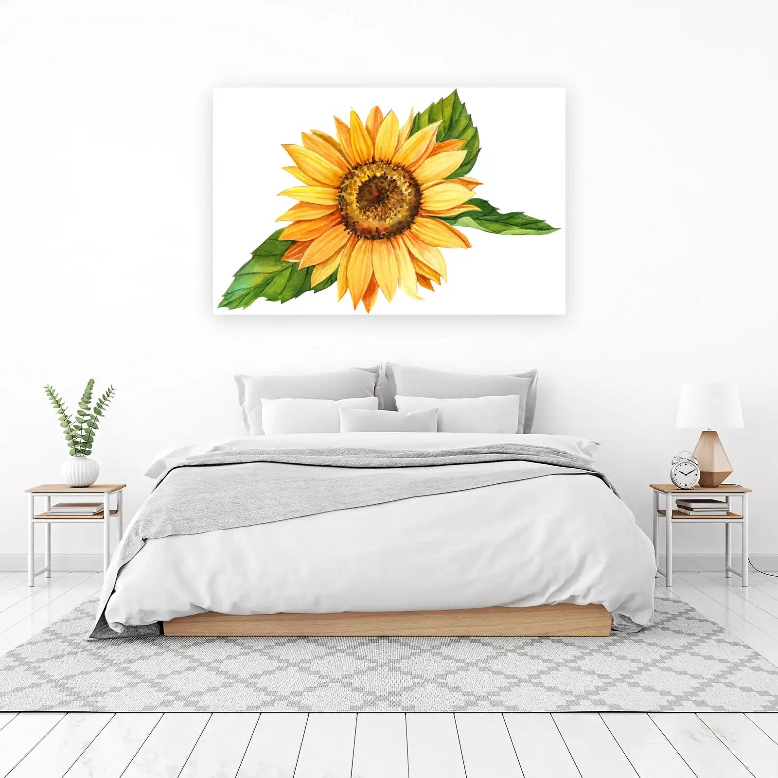 Vibrant Sunflower Watercolor Wall Art