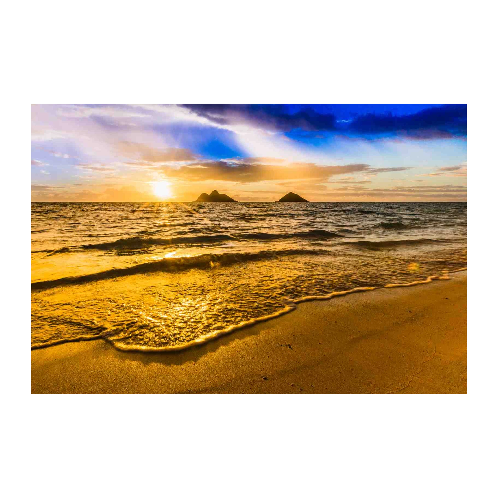 Golden Hawaiian Sunset Beach Wall Art