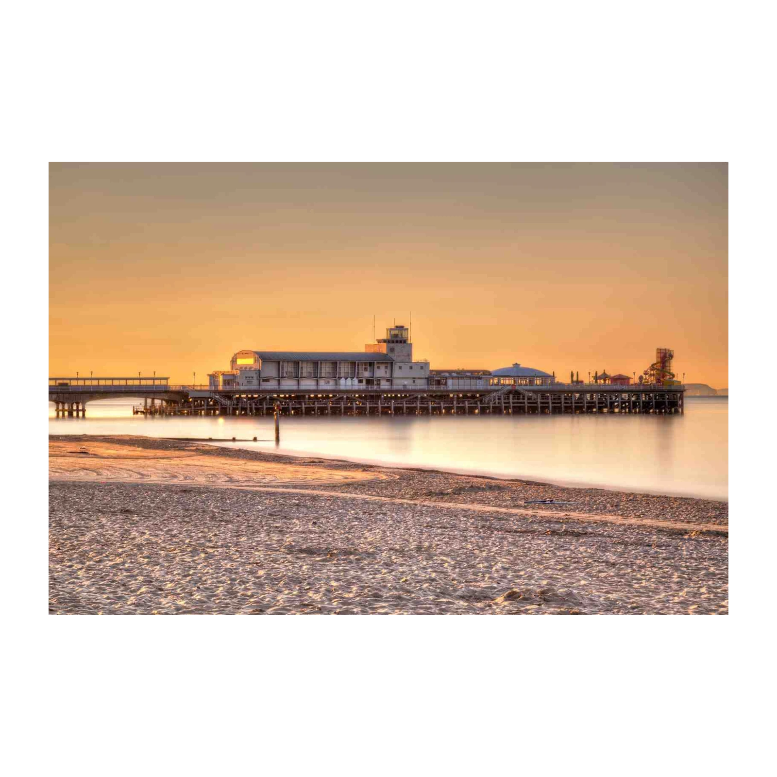 Sunset Pier Beach Serenity Wall Art