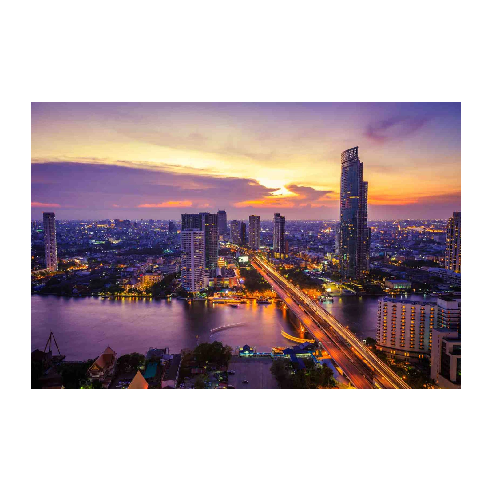 Bangkok Cityscape Sunset Wall Art - Modern Wall Art