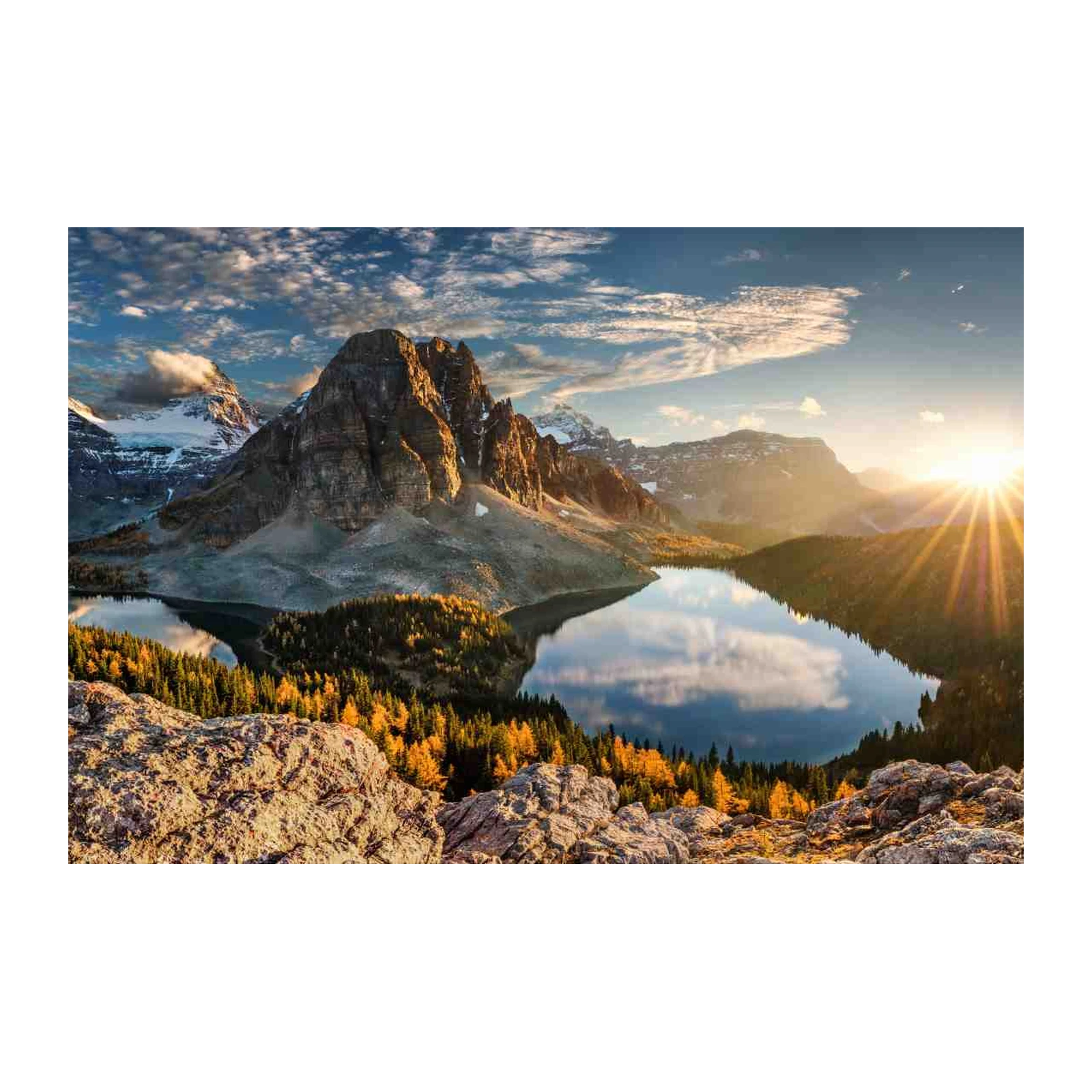 Majestic Mountain Lake Sunrise Wall Art