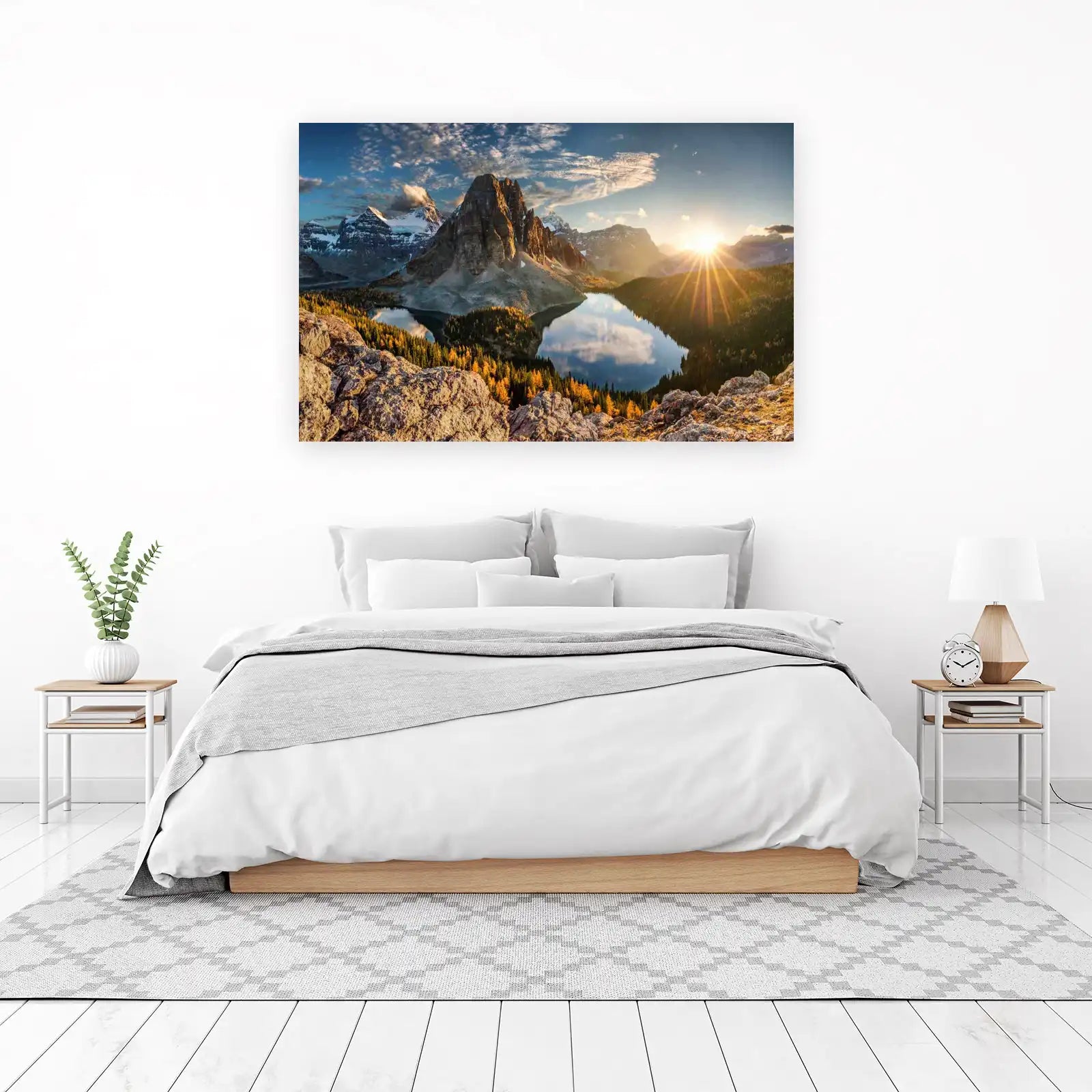 Majestic Mountain Lake Sunrise Wall Art