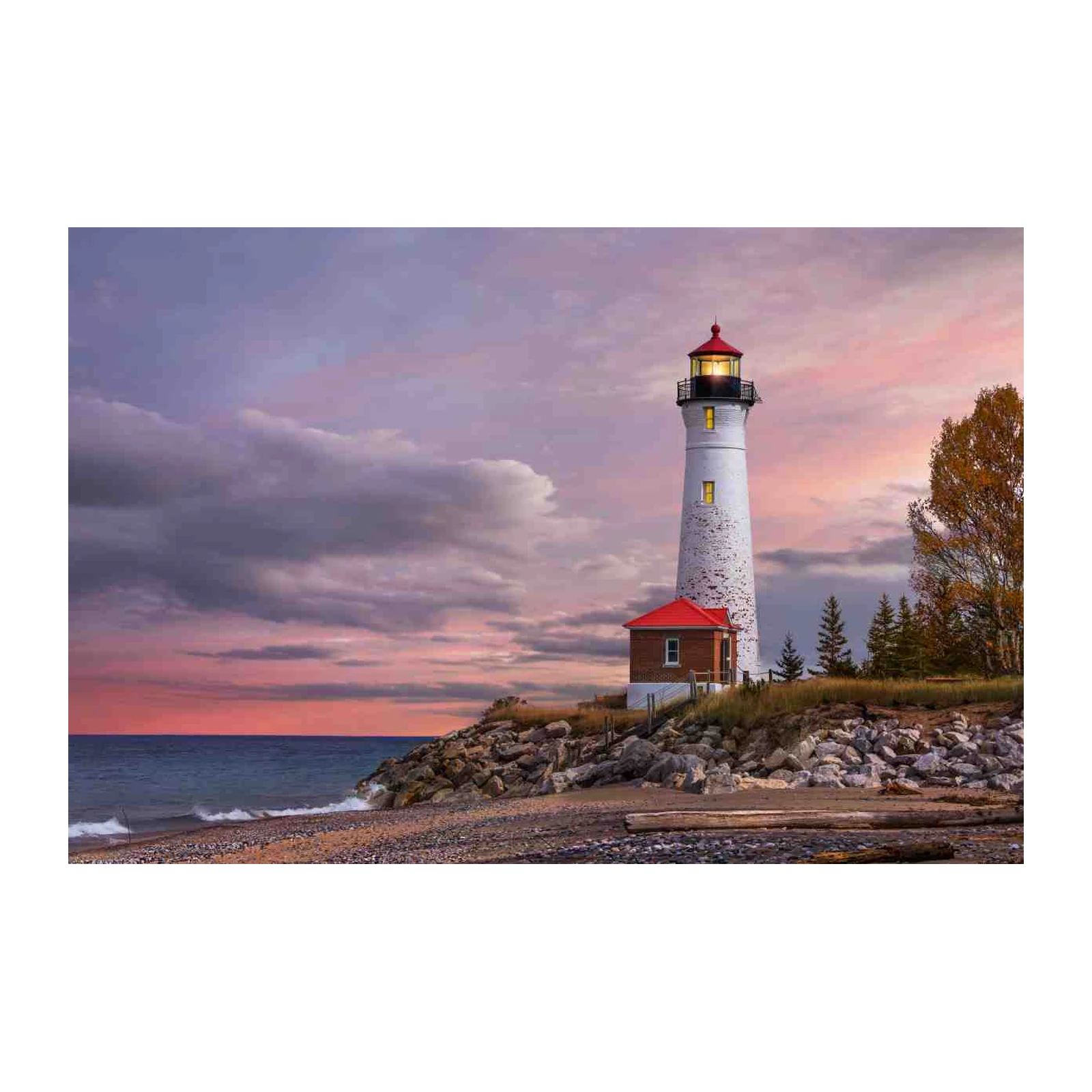 Majestic Lighthouse Sunset Coastal Wall Art Wall Art