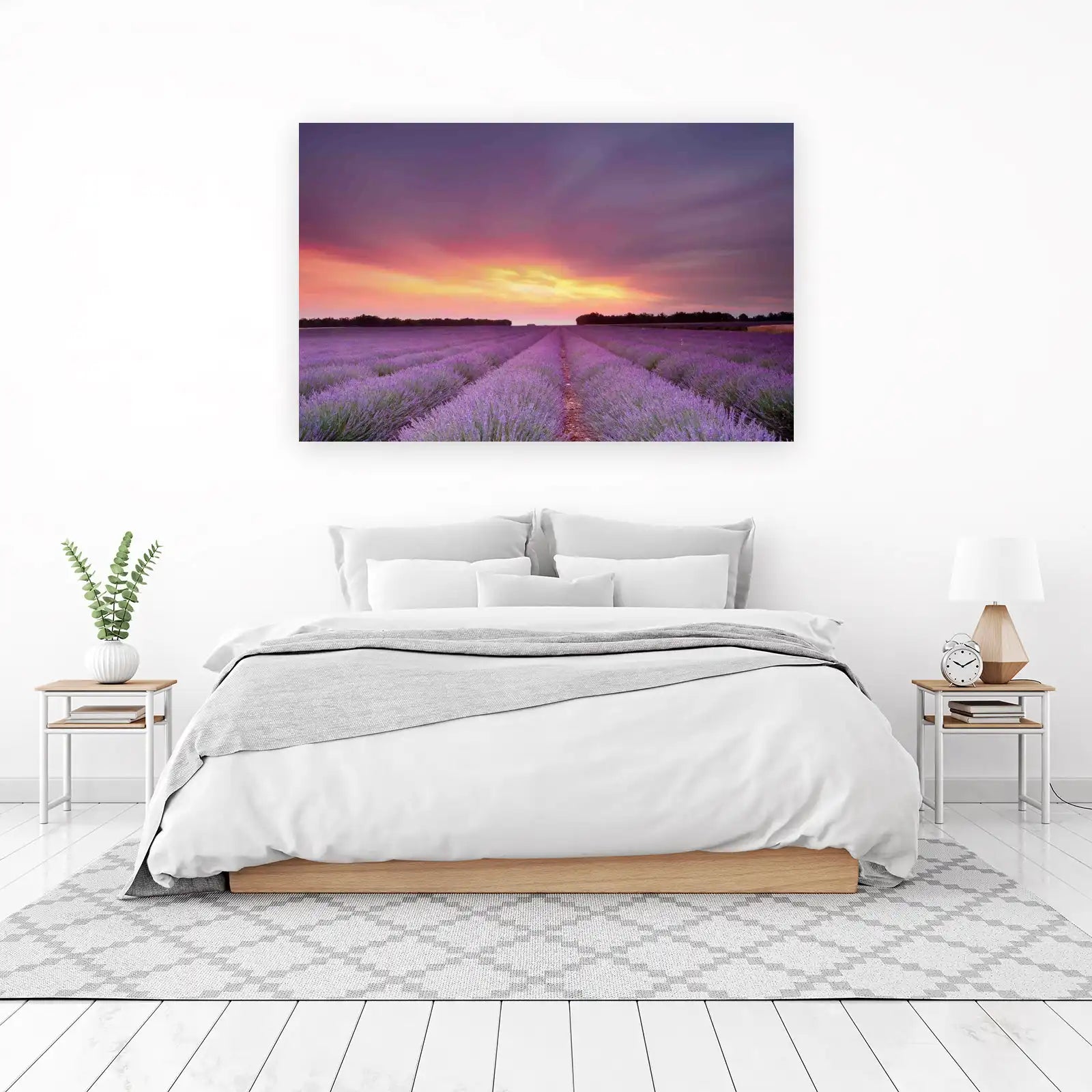 Lavender Field Sunset Wall Art | Provence Ambiance