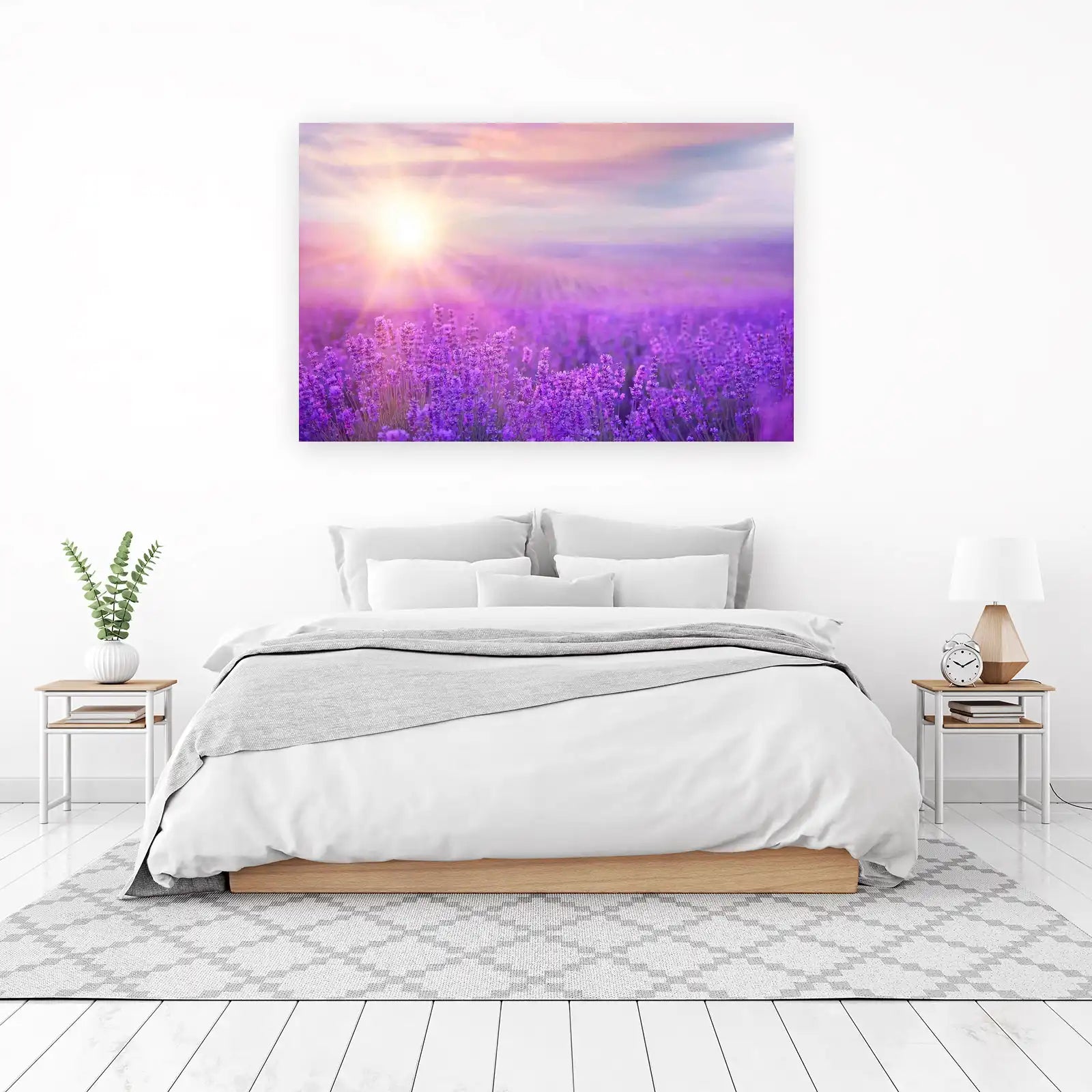 Serene Lavender Field Sunset Wall Art