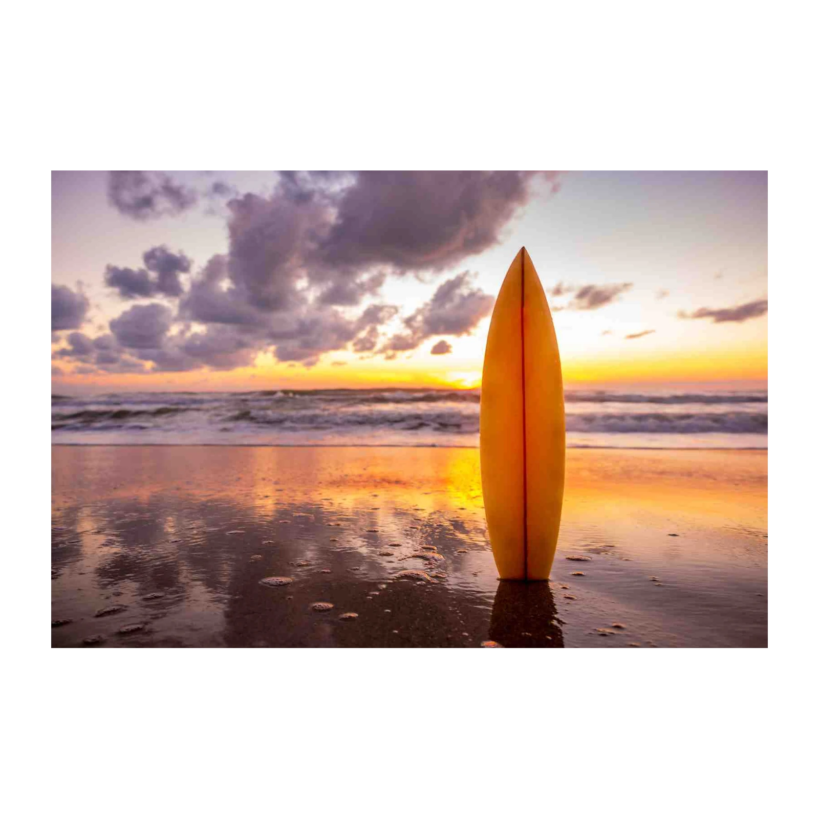 Golden Hour Surfboard Sunset Wall Art