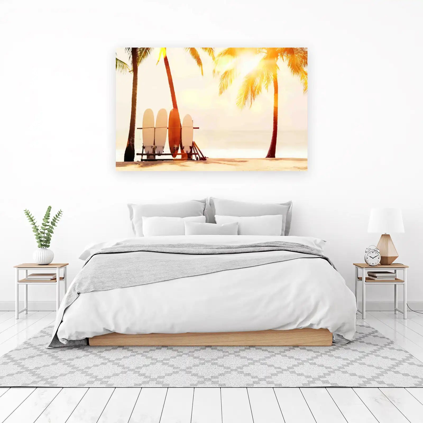 Sunny Beach Surfboards Palm Tree Wall Art