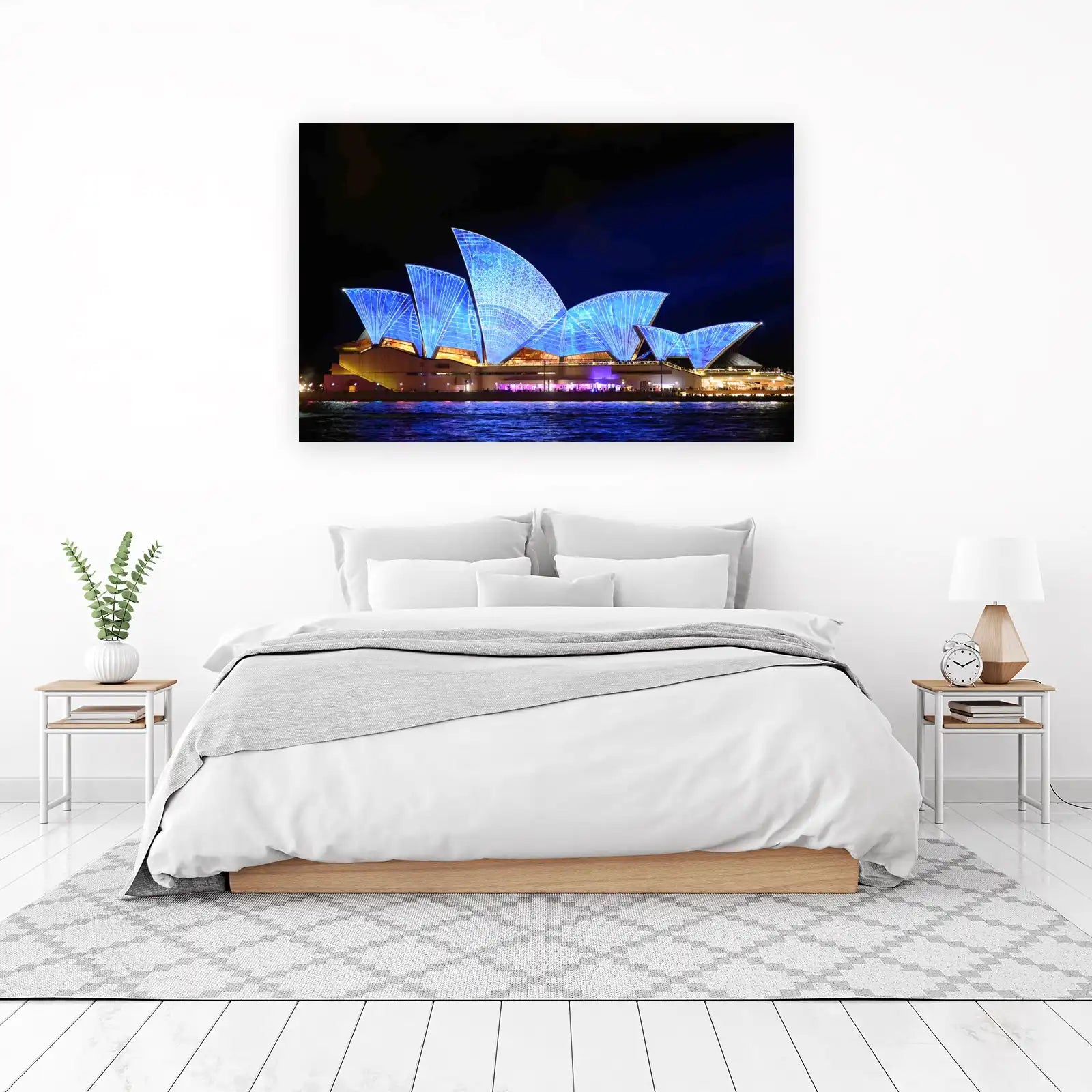 Sydney Opera House Blue Light Wall Art