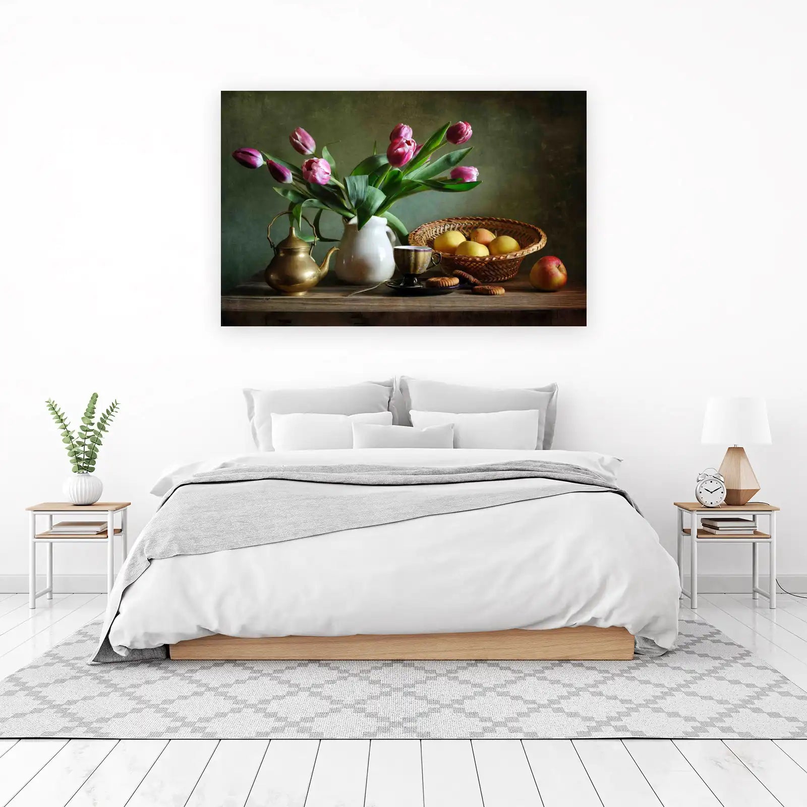 Classic Still Life Tulips & Fruit Wall Art