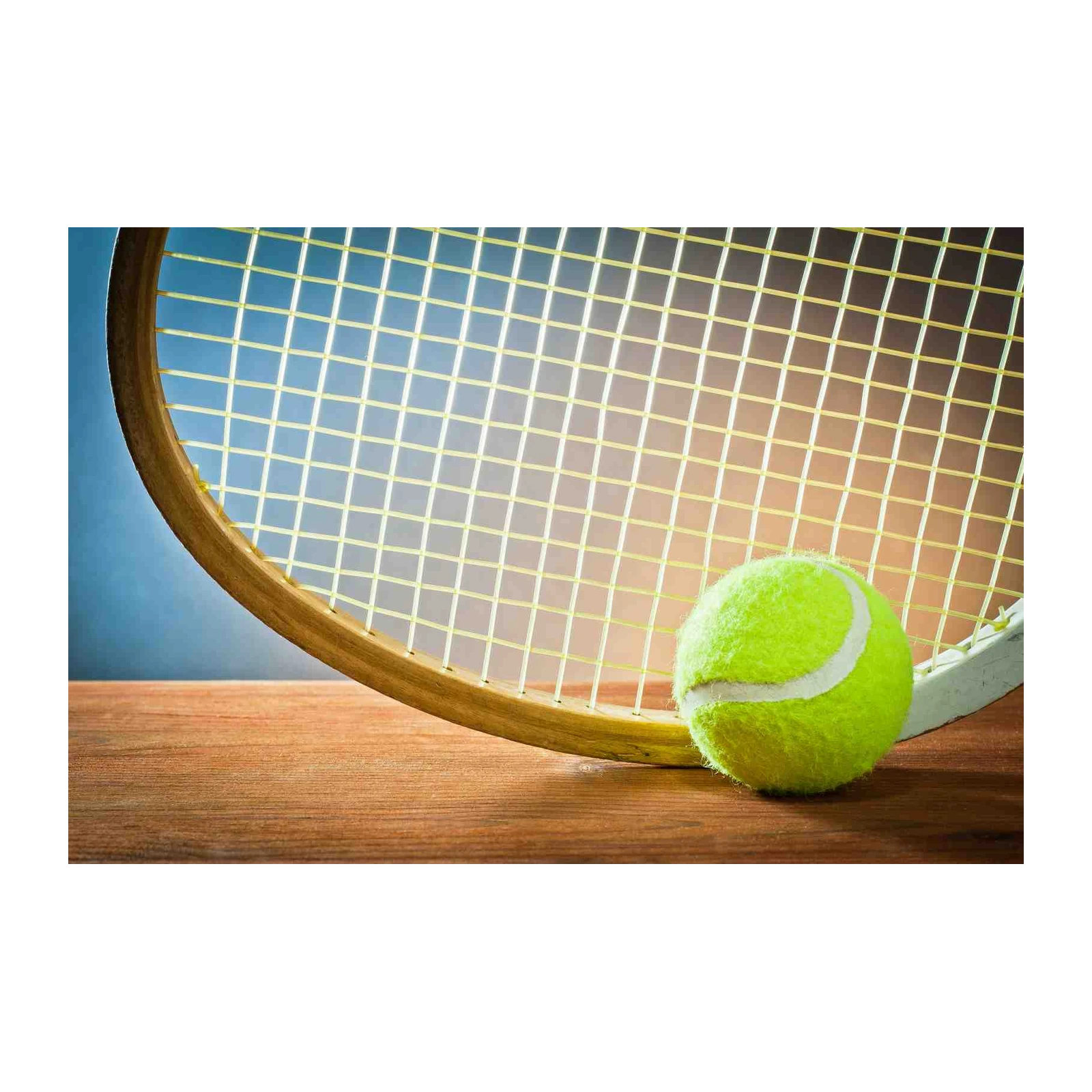 Vintage Tennis Racket & Ball Wall Art