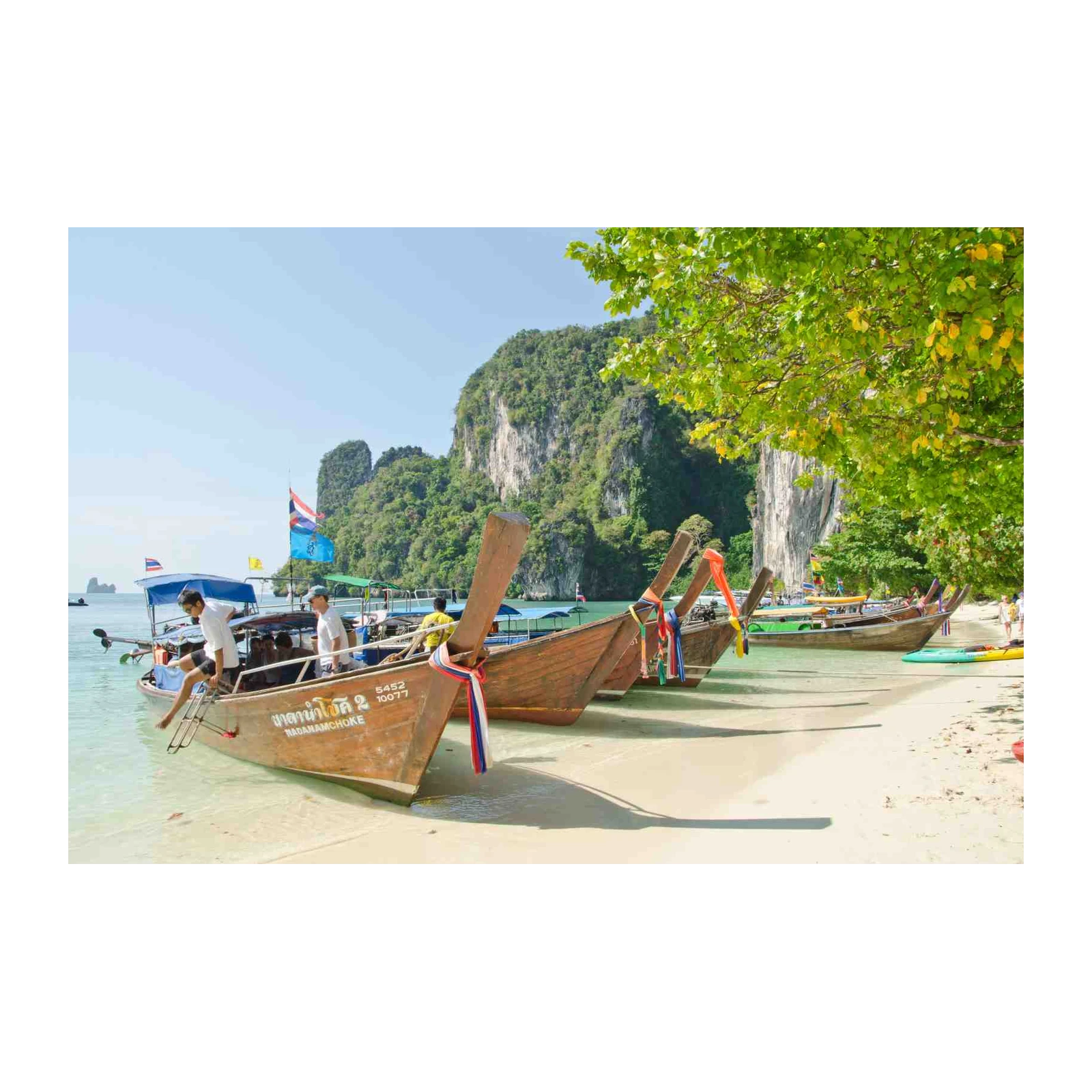 Thailand Longtail Boats Tropical Beach Wall Art