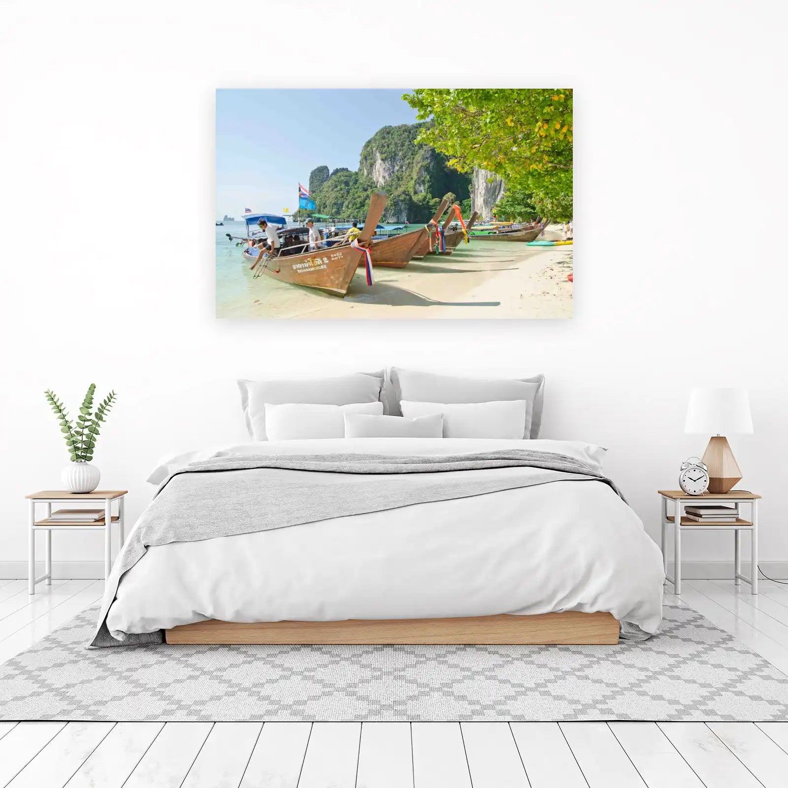 Thailand Longtail Boats Tropical Beach Wall Art