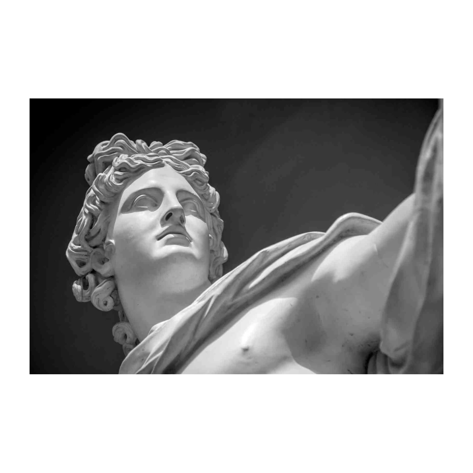 Elegant Apollo Statue Black & White Wall Art