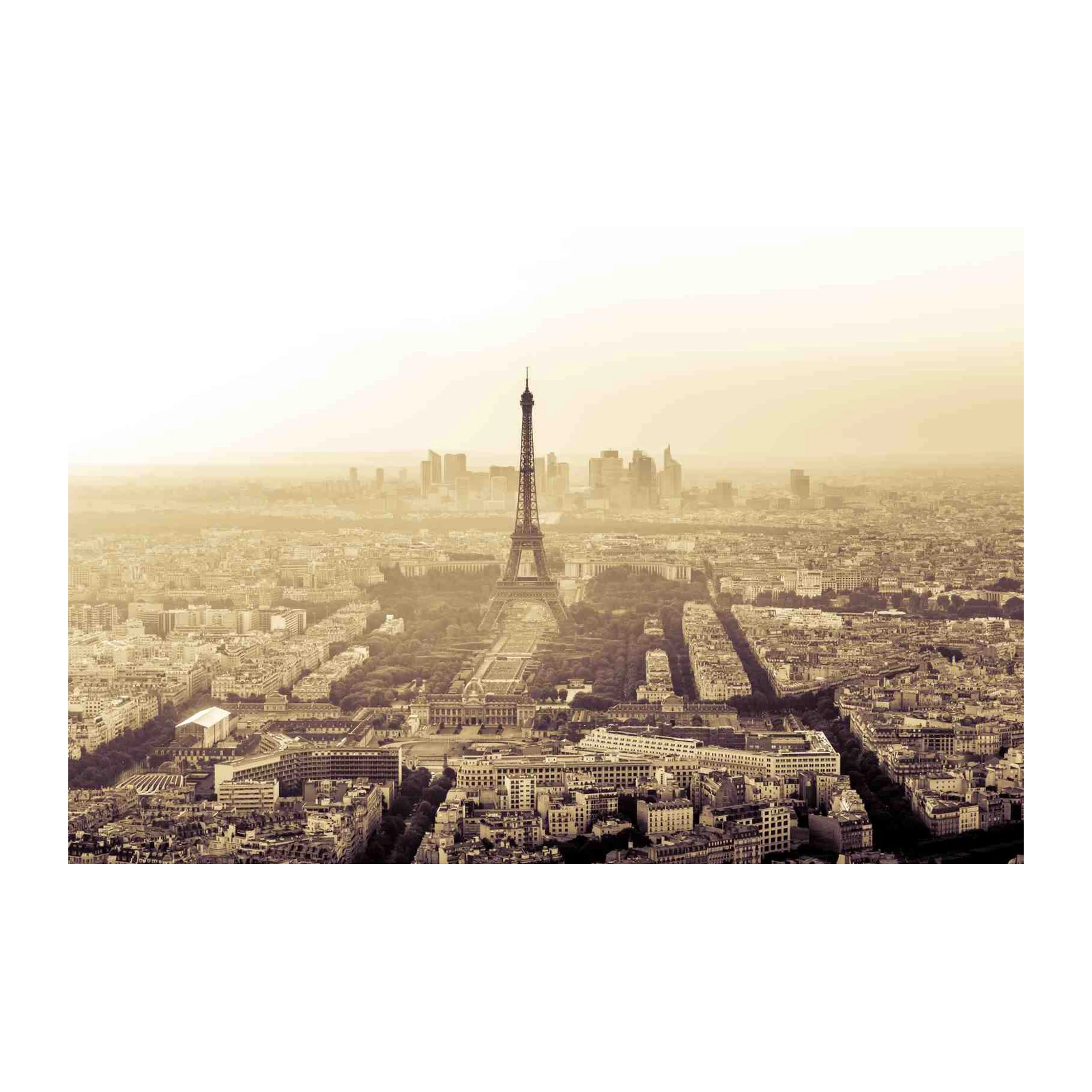 Sepia Eiffel Tower Paris Cityscape Wall Art