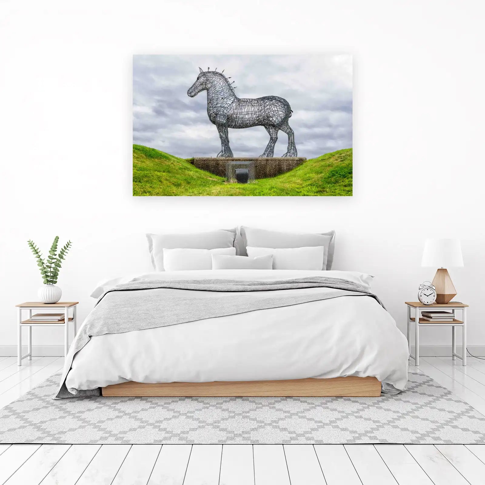 Majestic Wireframe Horse Wall Art