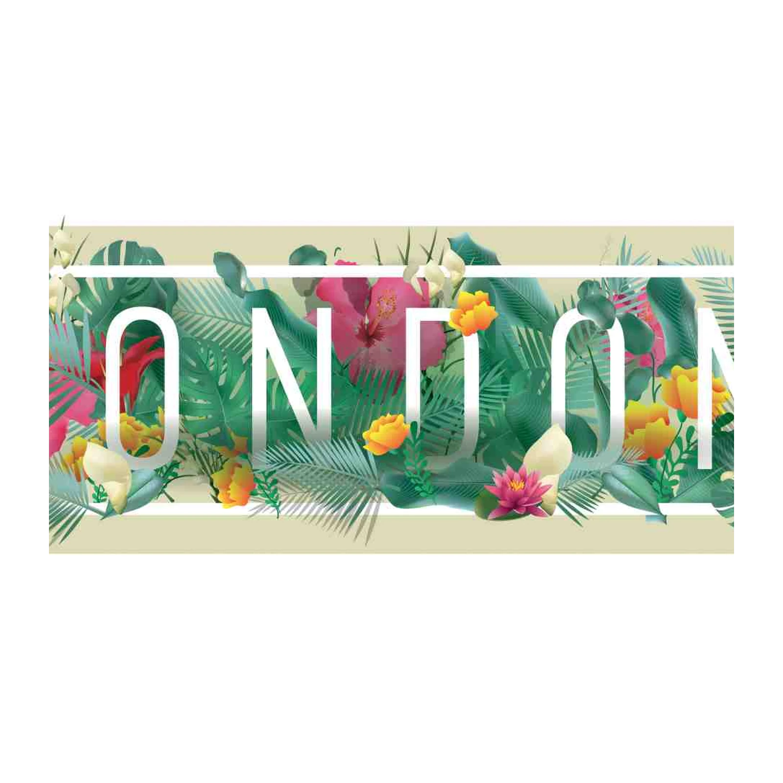 Tropical London Floral Typography Wall Art