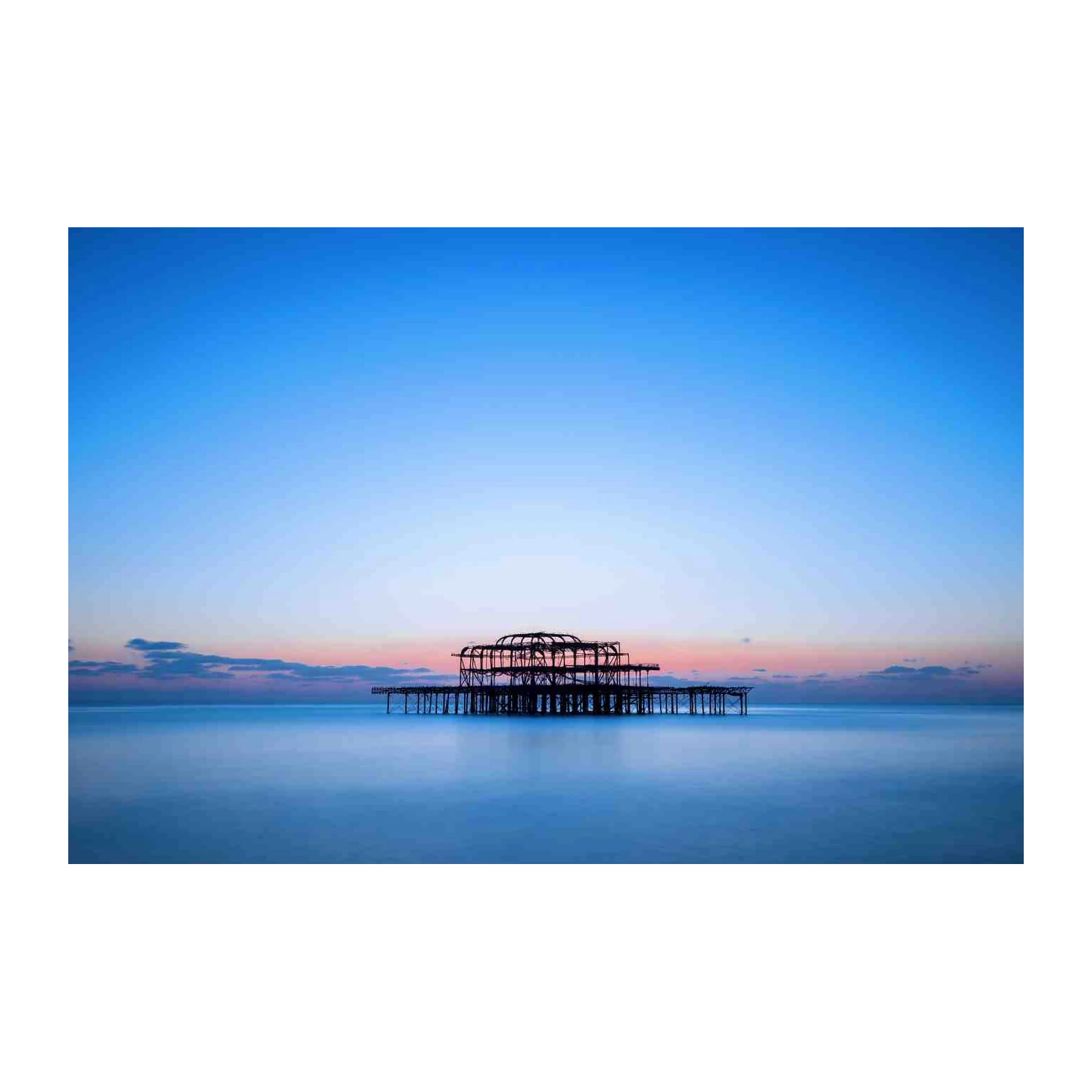Serene Coastal Sunset Pier Wall Art