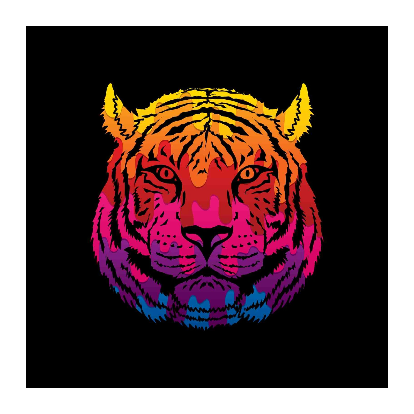 Vibrant Dripping Tiger Pop Art Wall Art