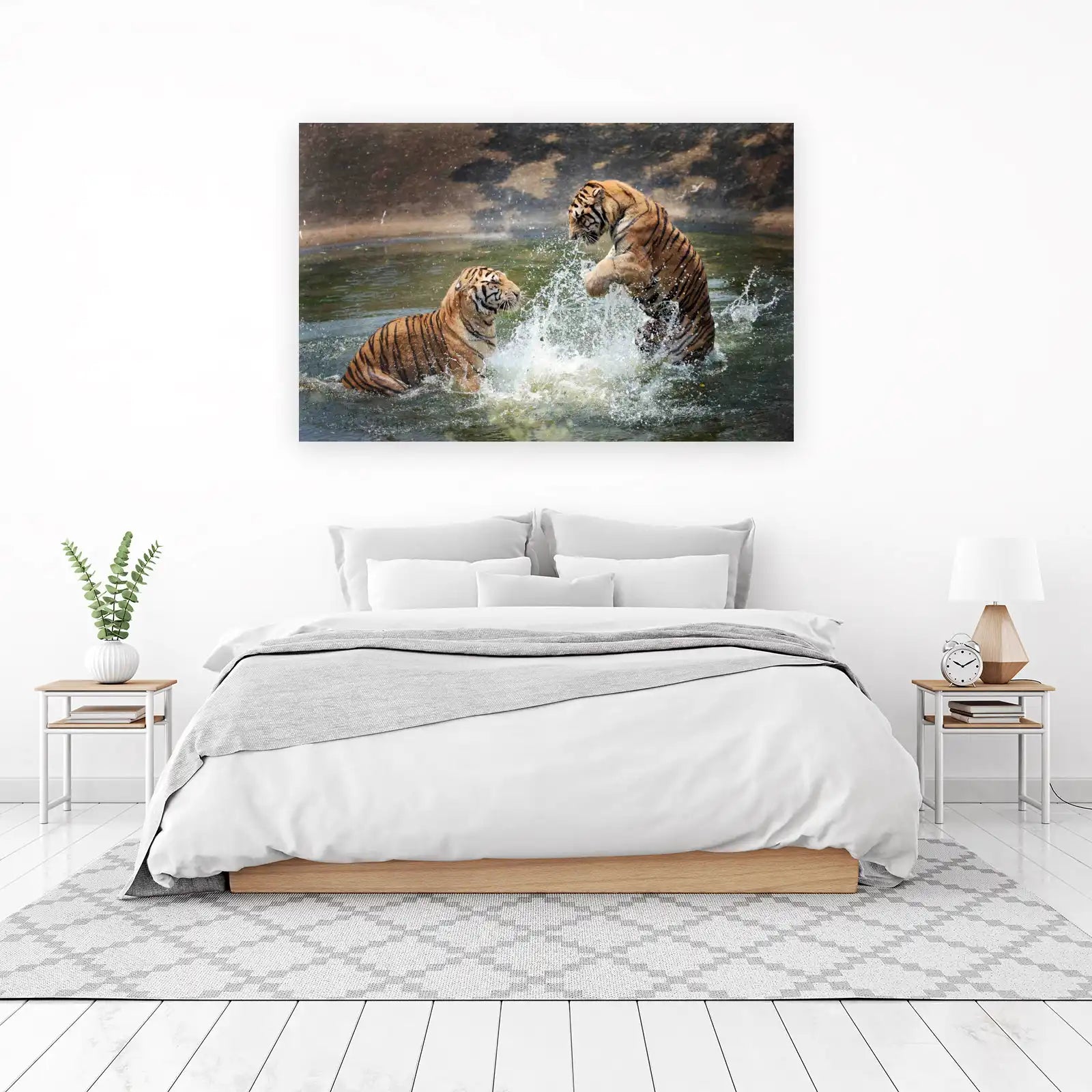 Dynamic Tiger Splash Wall Art - Wildlife Wall Art