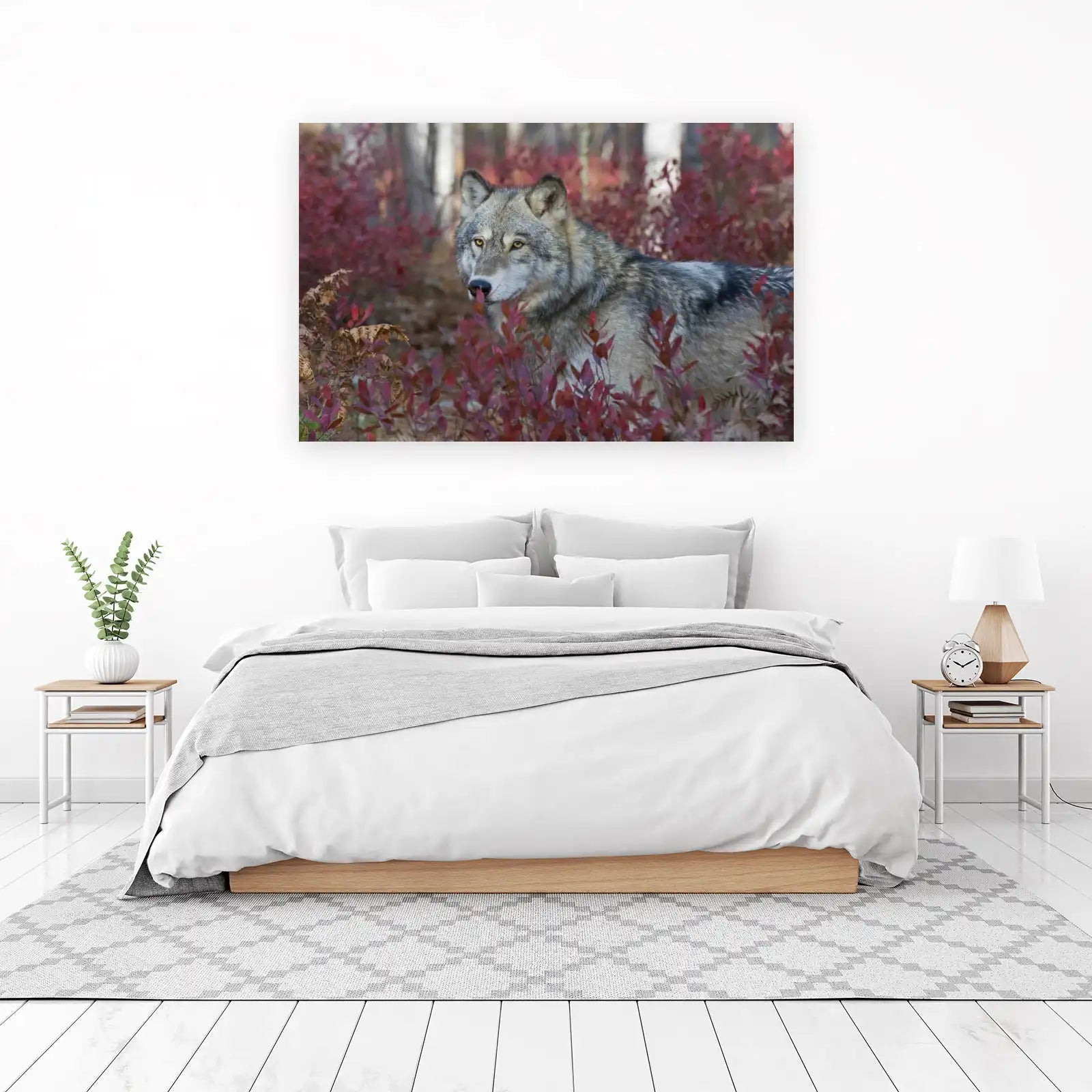 Majestic Wolf Forest Scene Wall Art