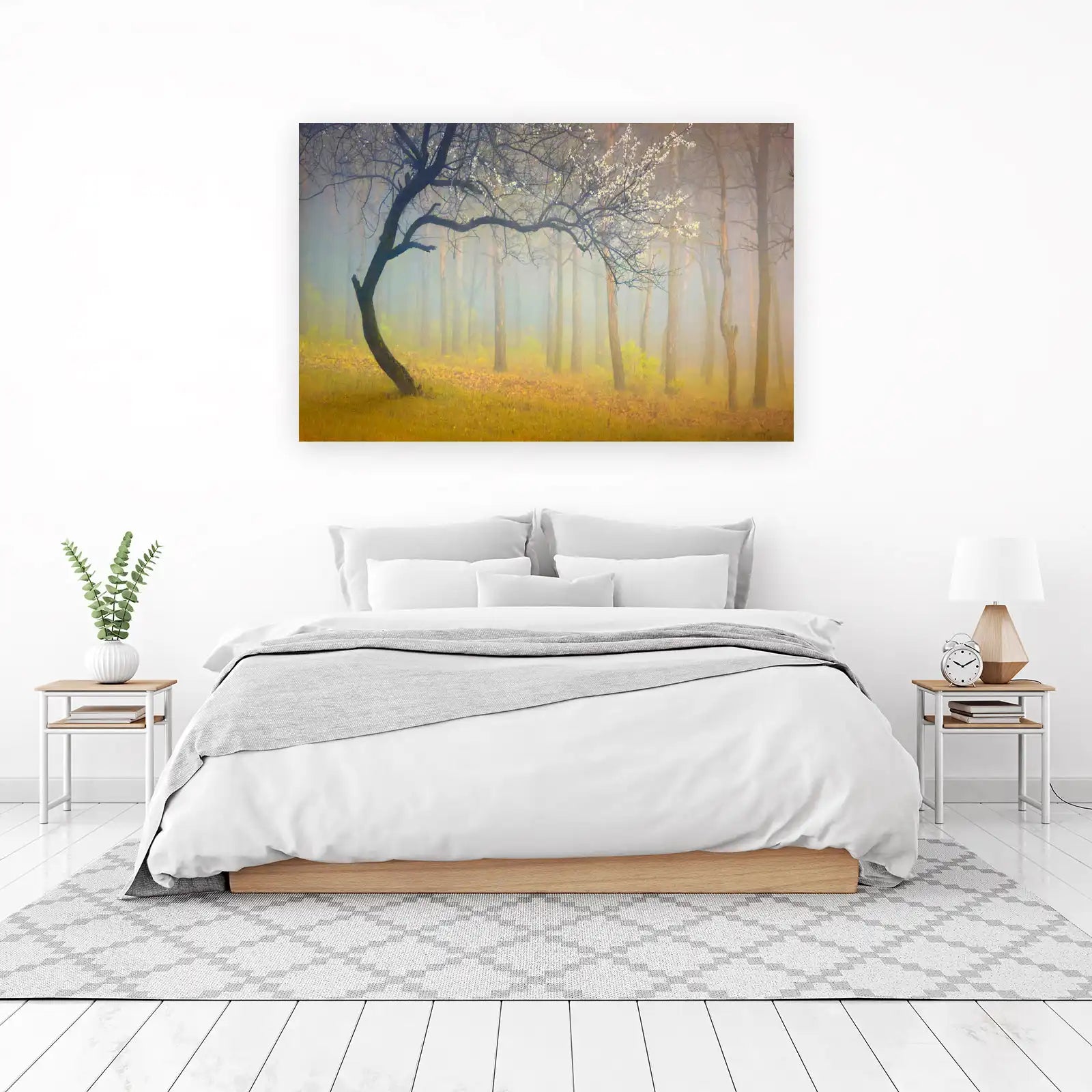 Misty Forest Serenity Blossom Wall Art