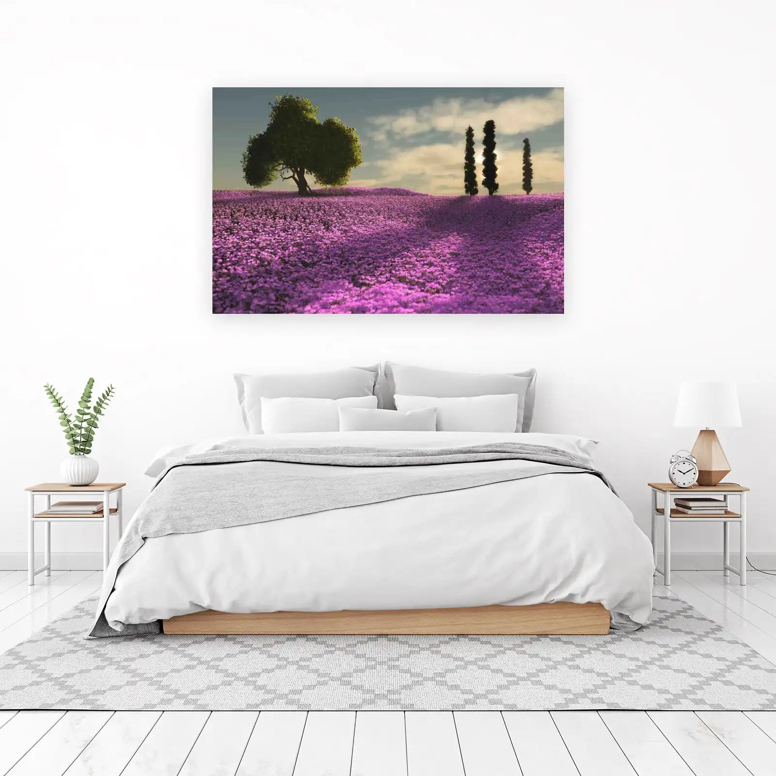 Serene Lavender Field Landscape Wall Art