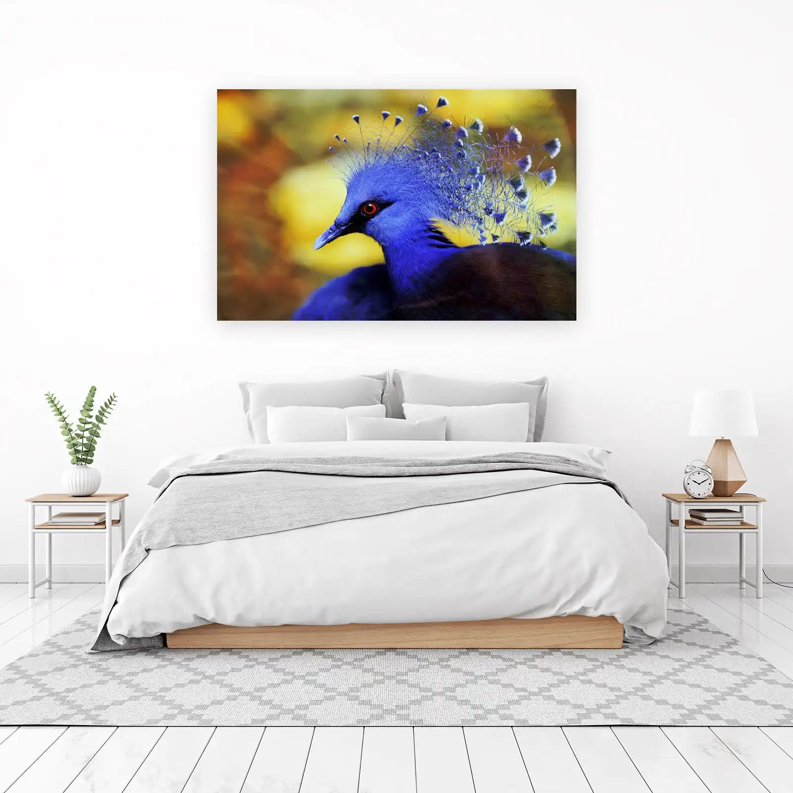 Exotic Blue Bird Royal Crown Wall Art