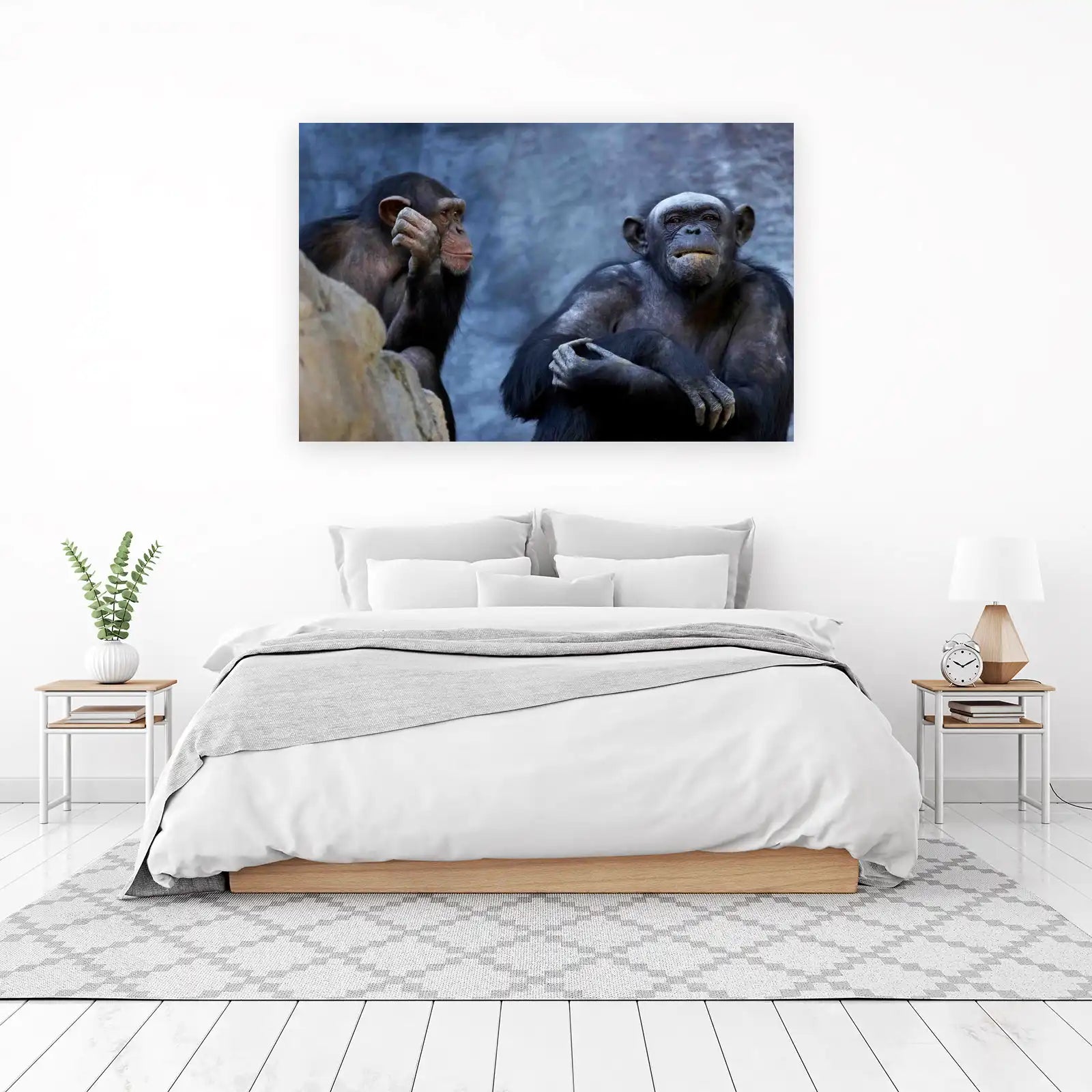 Thoughtful Chimpanzee Pair Wall Art