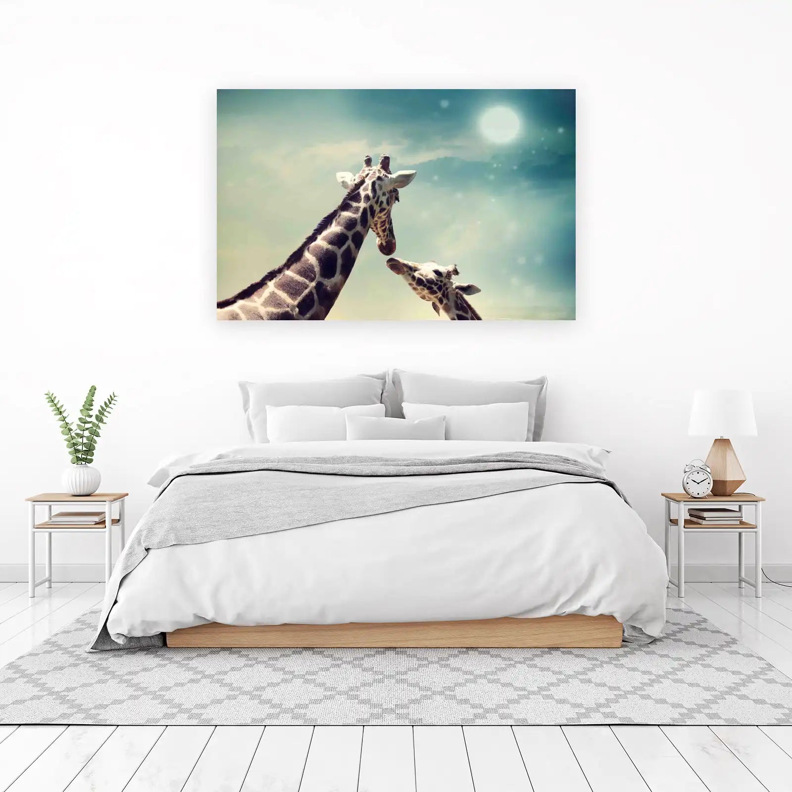 Dreamy Giraffe Duo Sky Wall Art
