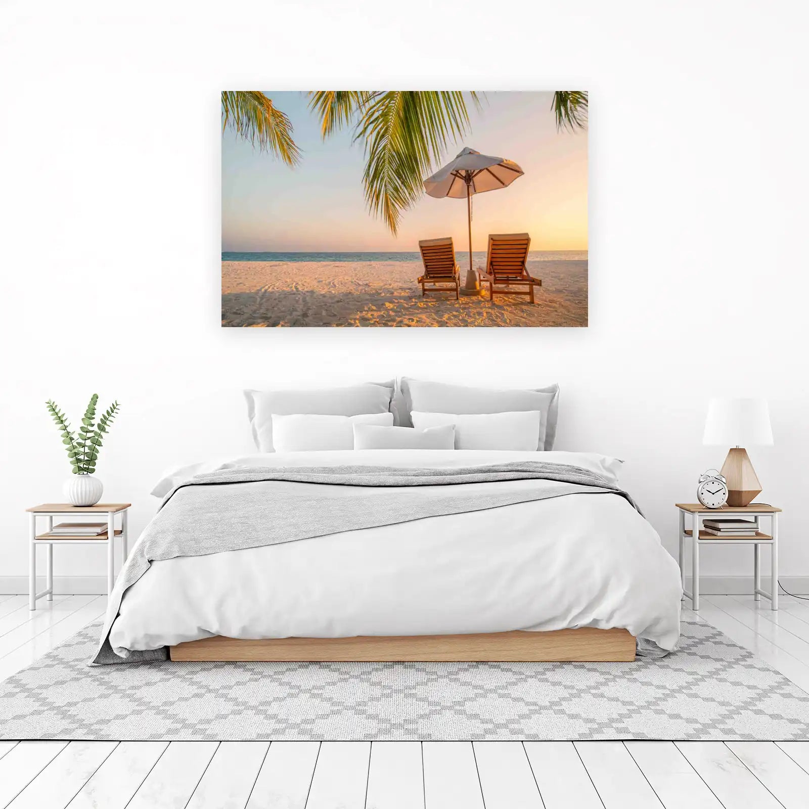 Tropical Beach Relaxation Sunset Wall Art