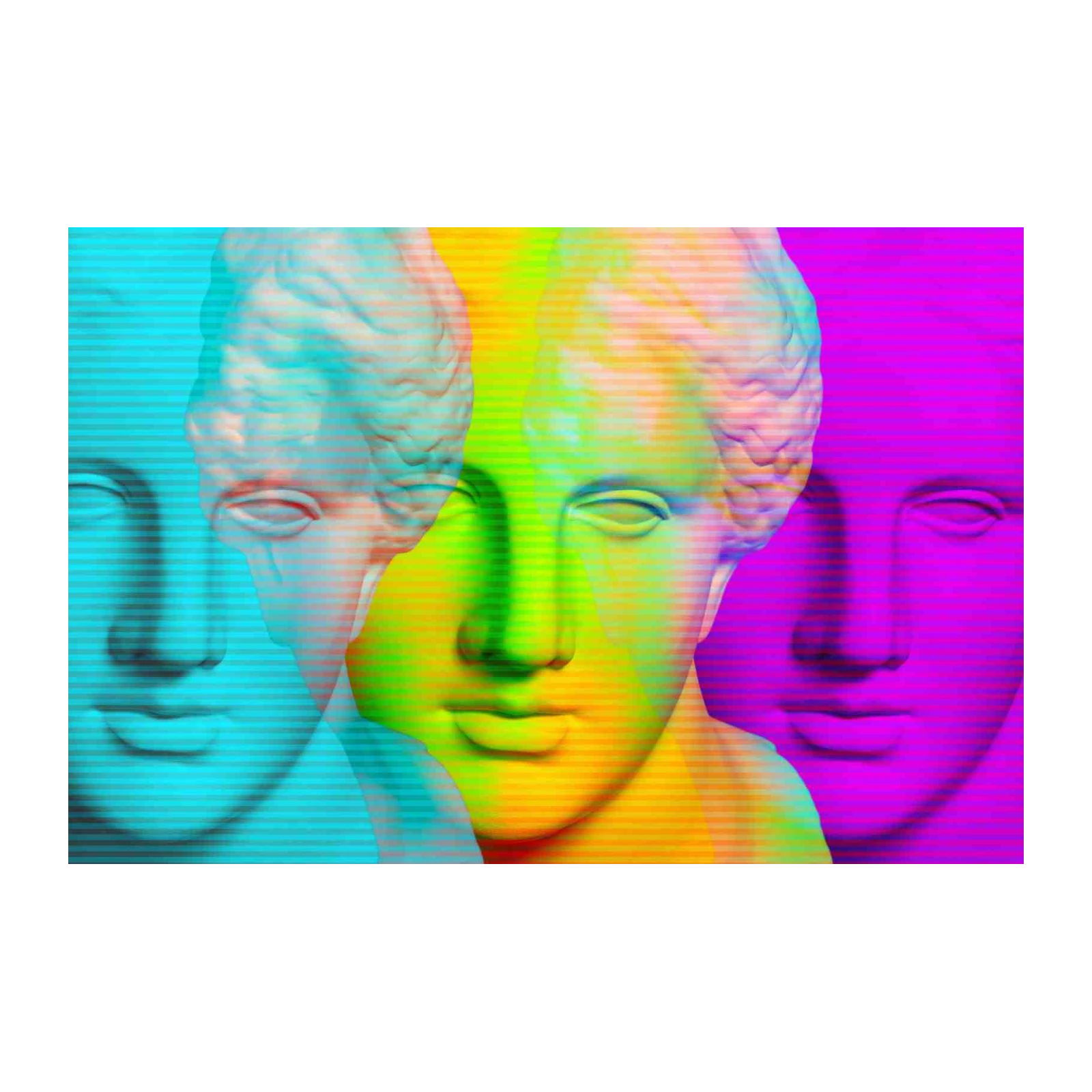 Vibrant Glitch Sculpture Wall Art