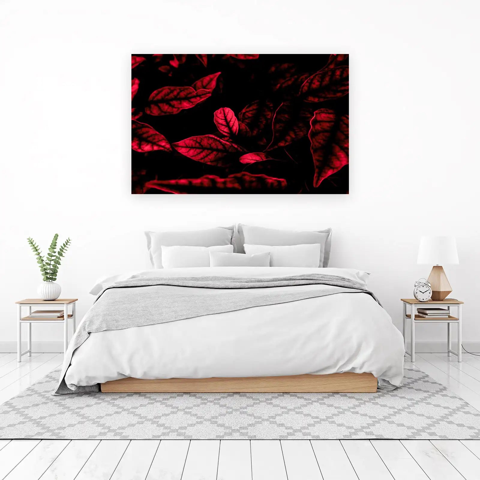 Bold Red & Black Leaves Wall Art Wall Art