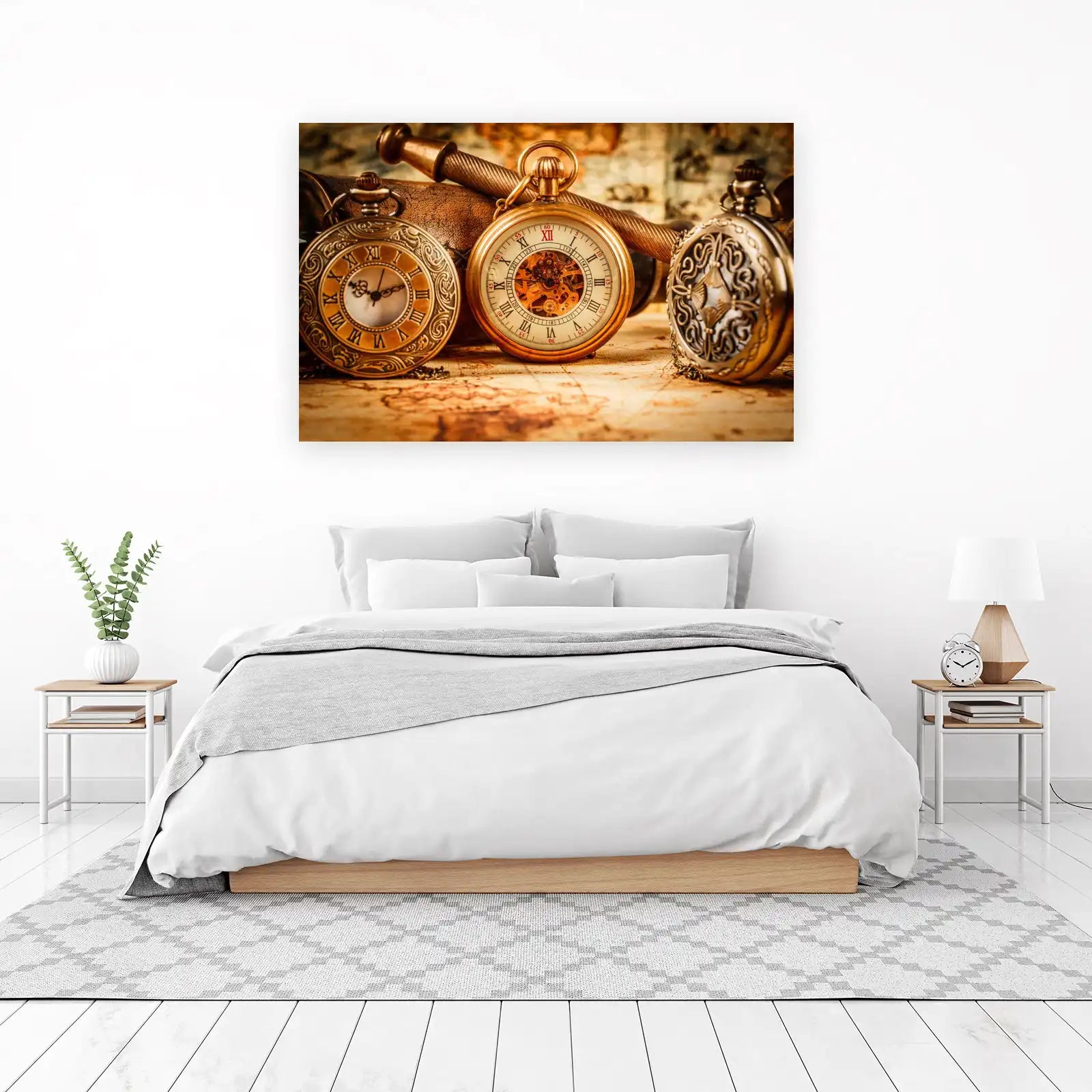 Vintage Pocket Watches & Map Wall Art