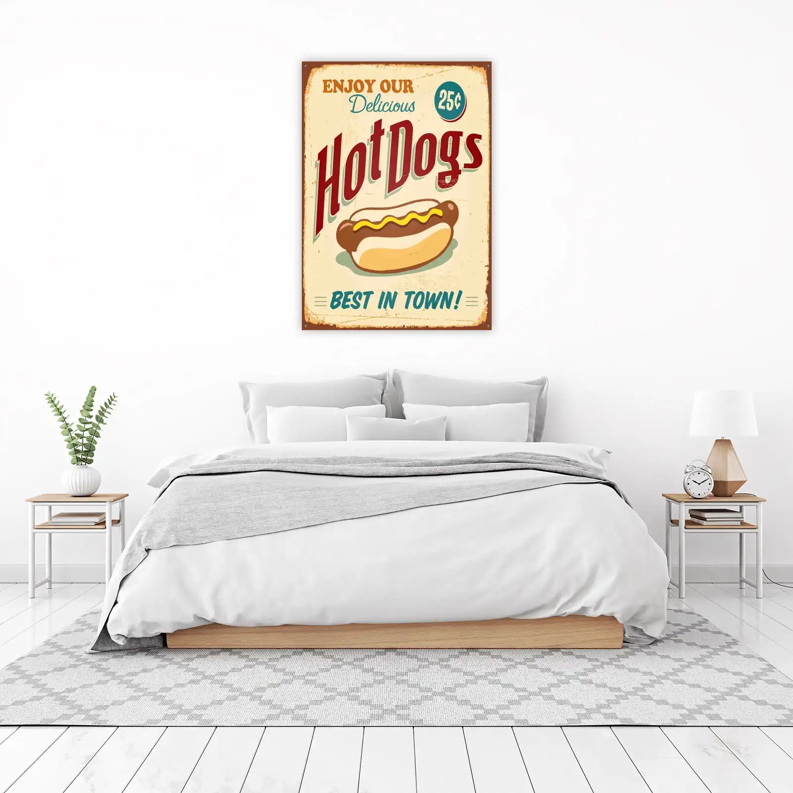 Vintage Hot Dogs Wall Art - Retro Diner Wall Art