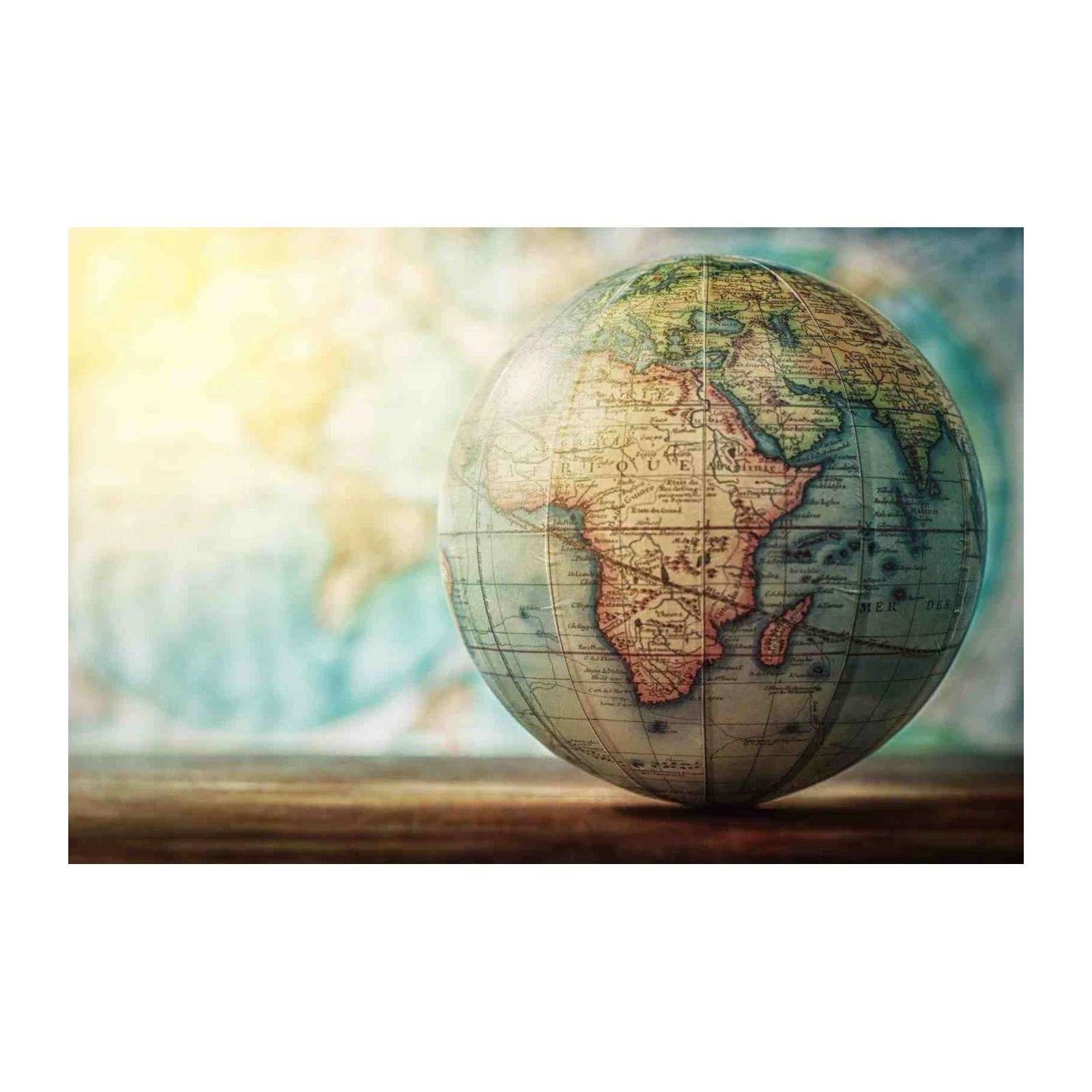 Vintage World Map Globe Wall Art for Adventurers