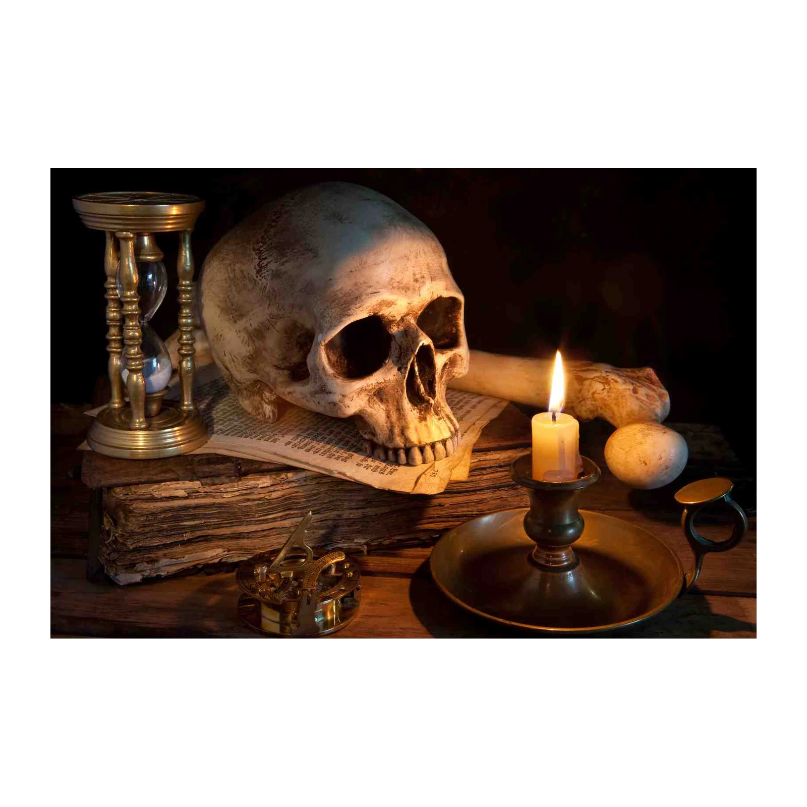 Gothic Skull & Alchemy Hourglass Wall Art