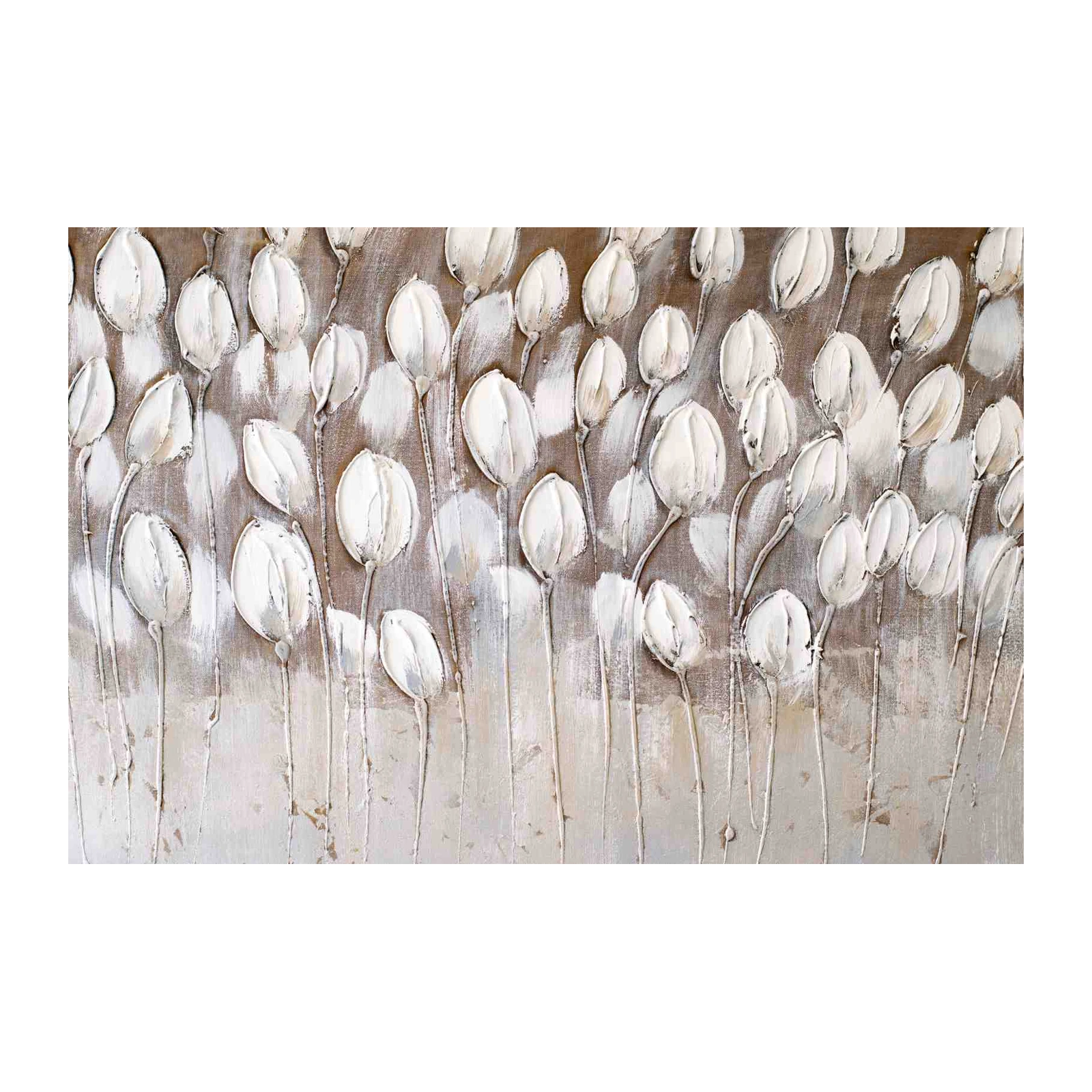 Textured White Tulip Field Wall Art