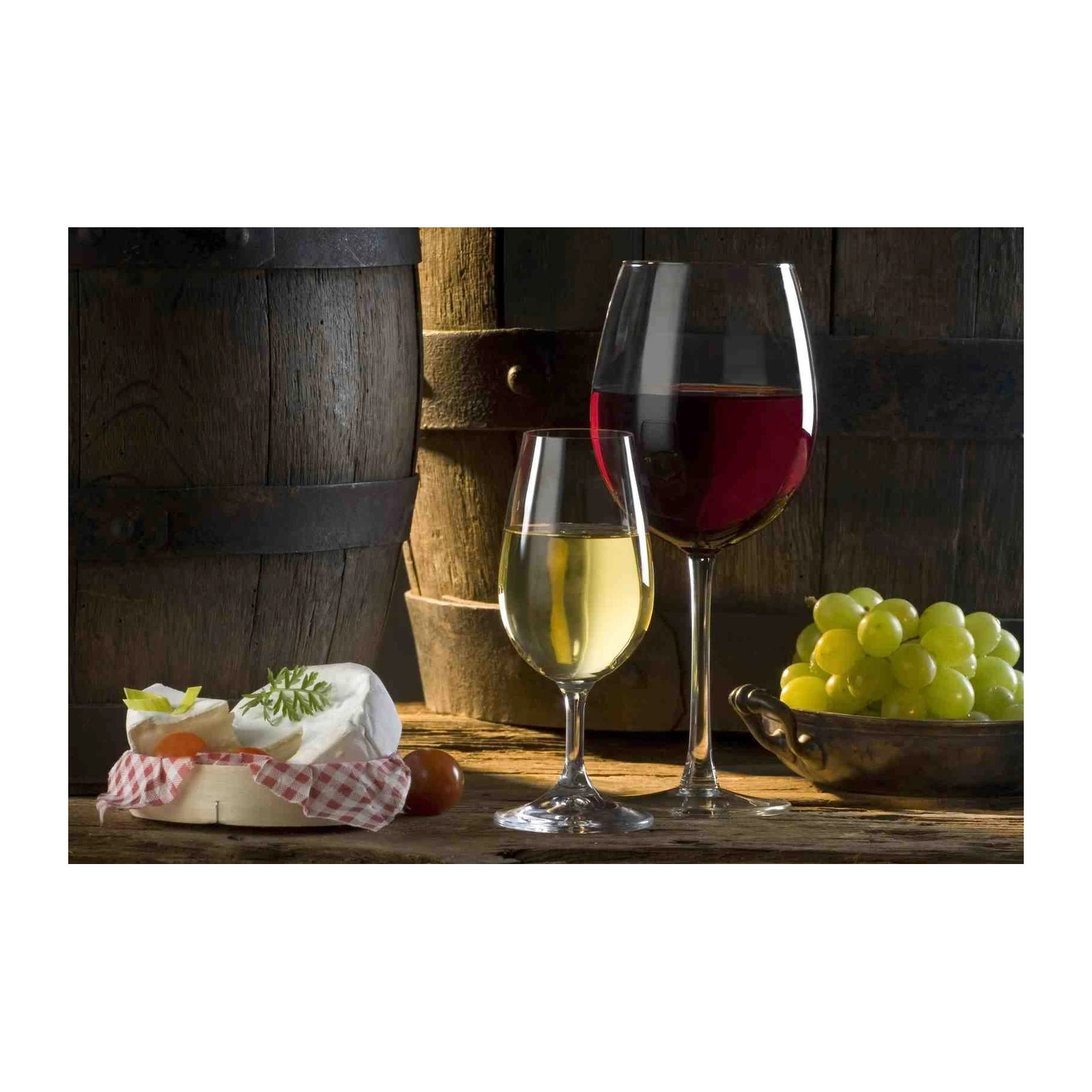 Wine Tasting Duo Vineyard Scene Wall Art