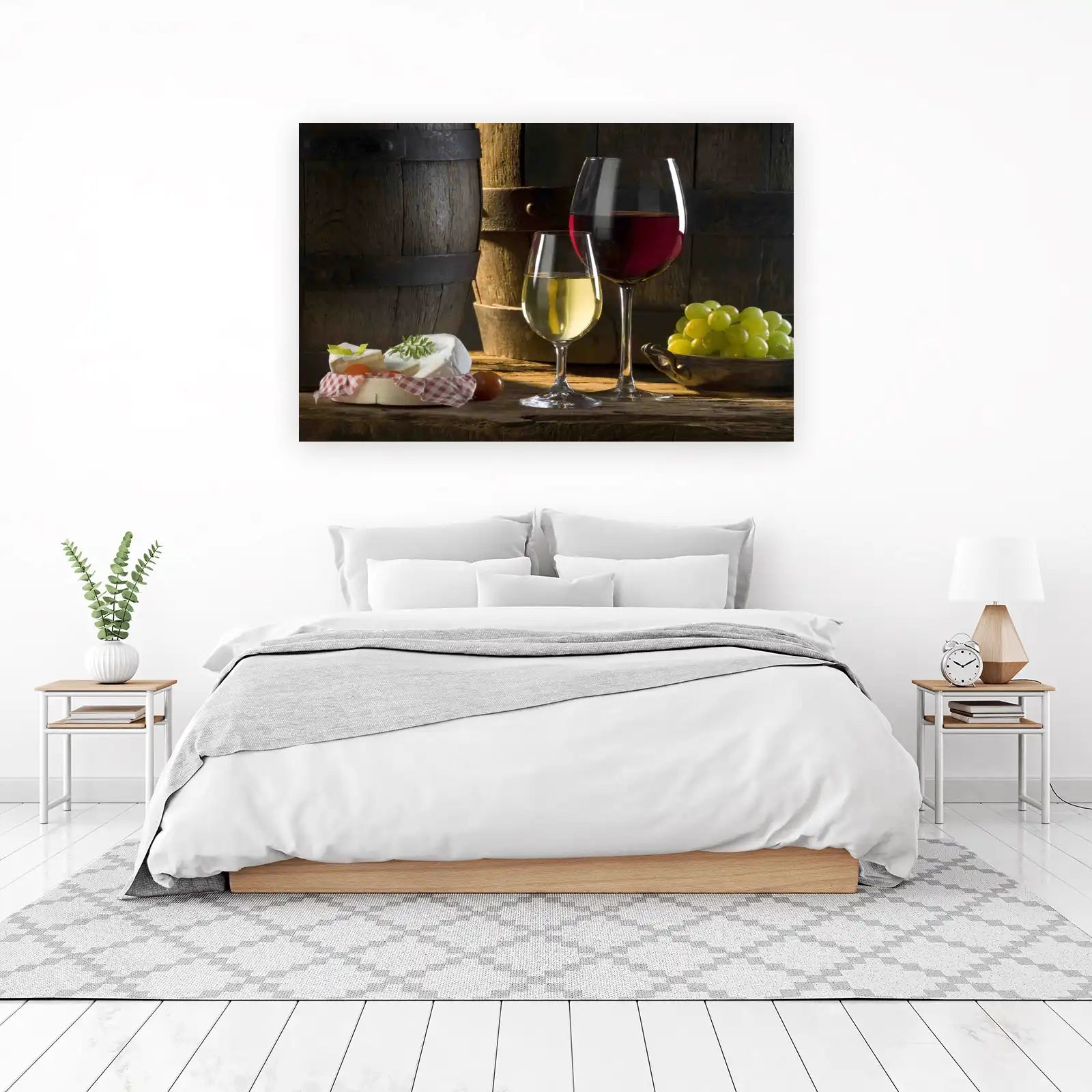 Wine Tasting Duo Vineyard Scene Wall Art