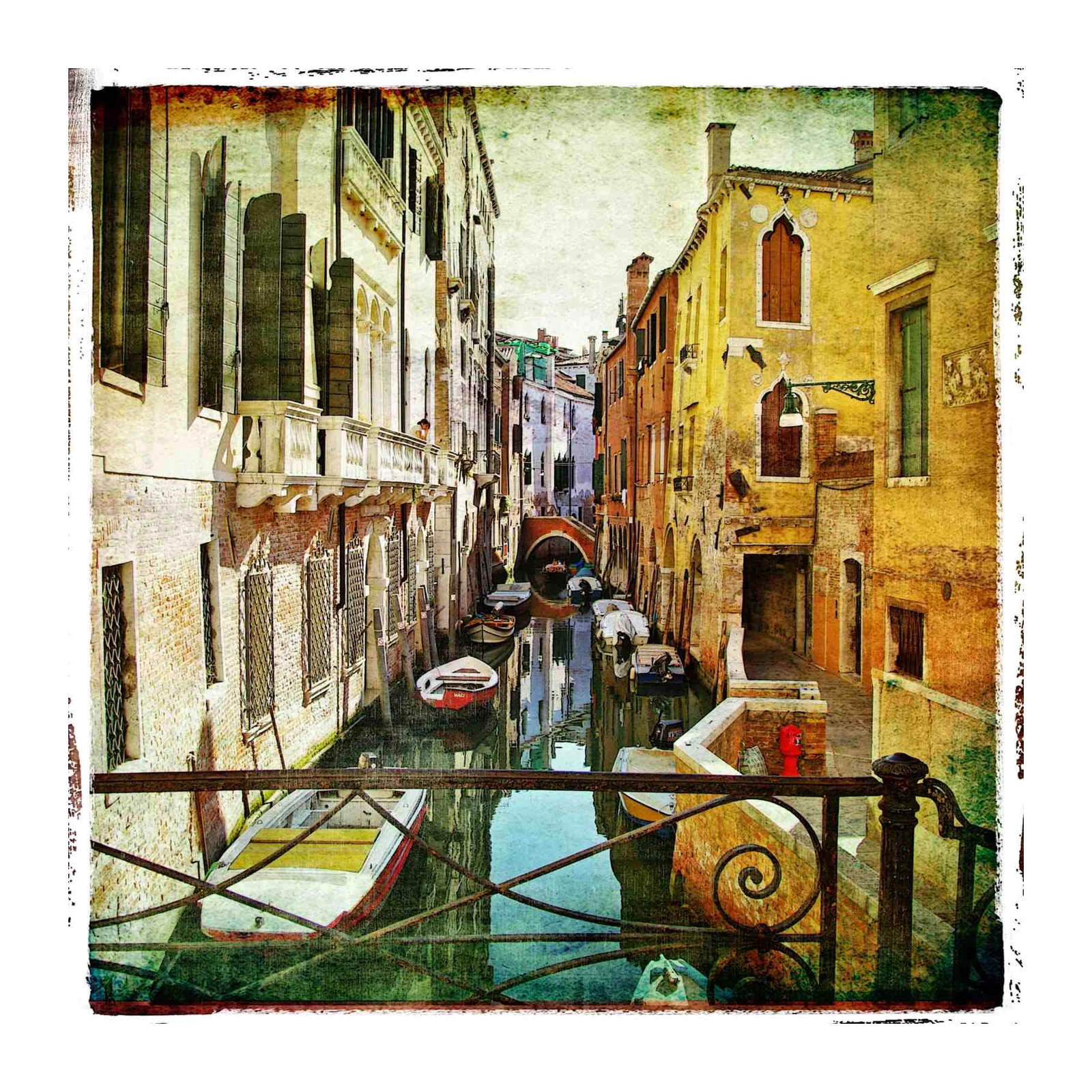 Venice Canal Vintage Scene Wall Art