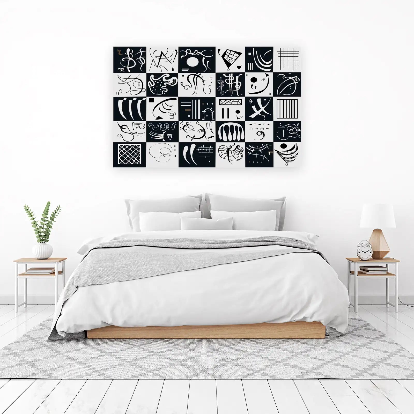 Abstract Geometric Grid Wall Art