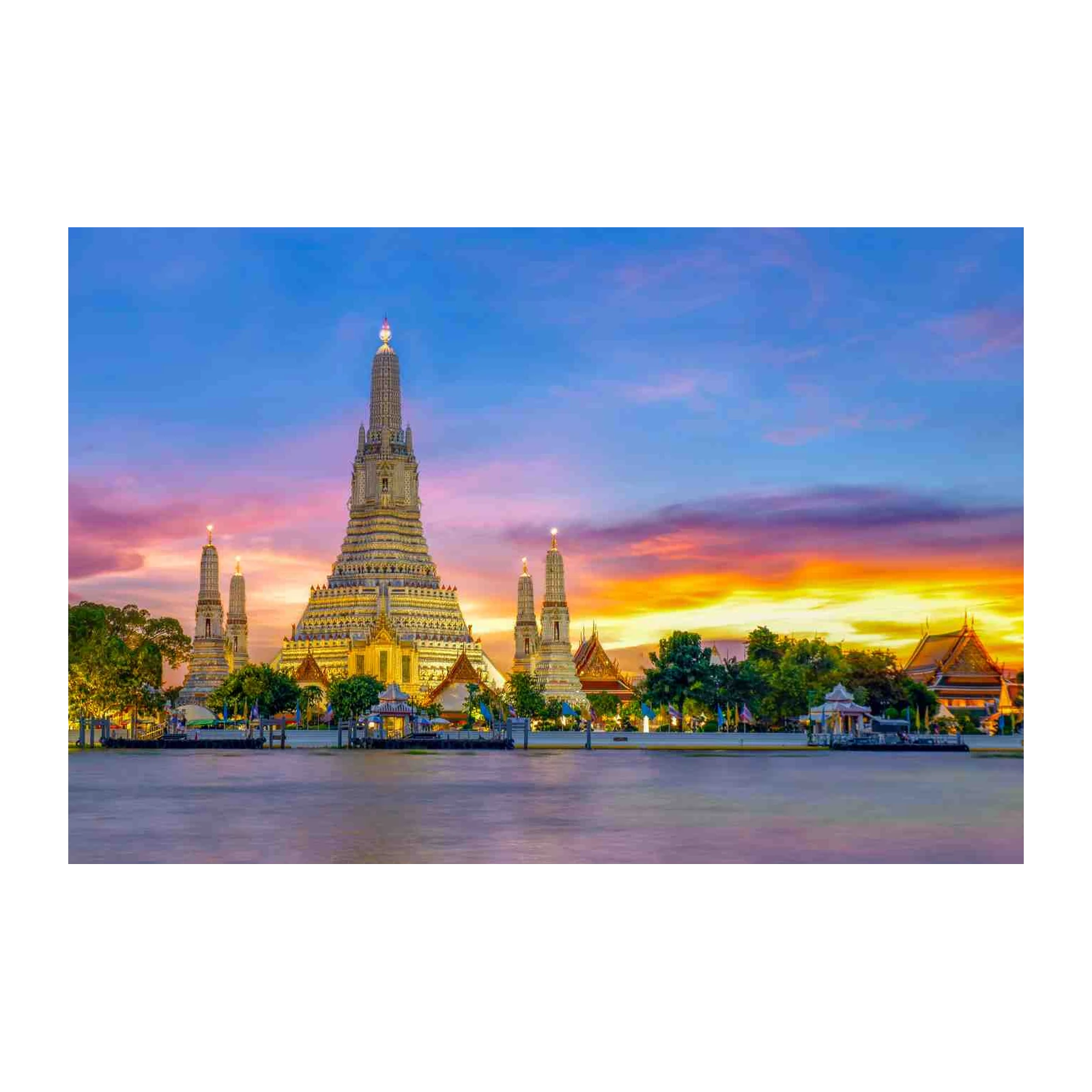 Bangkok Wat Arun Sunset Wall Art