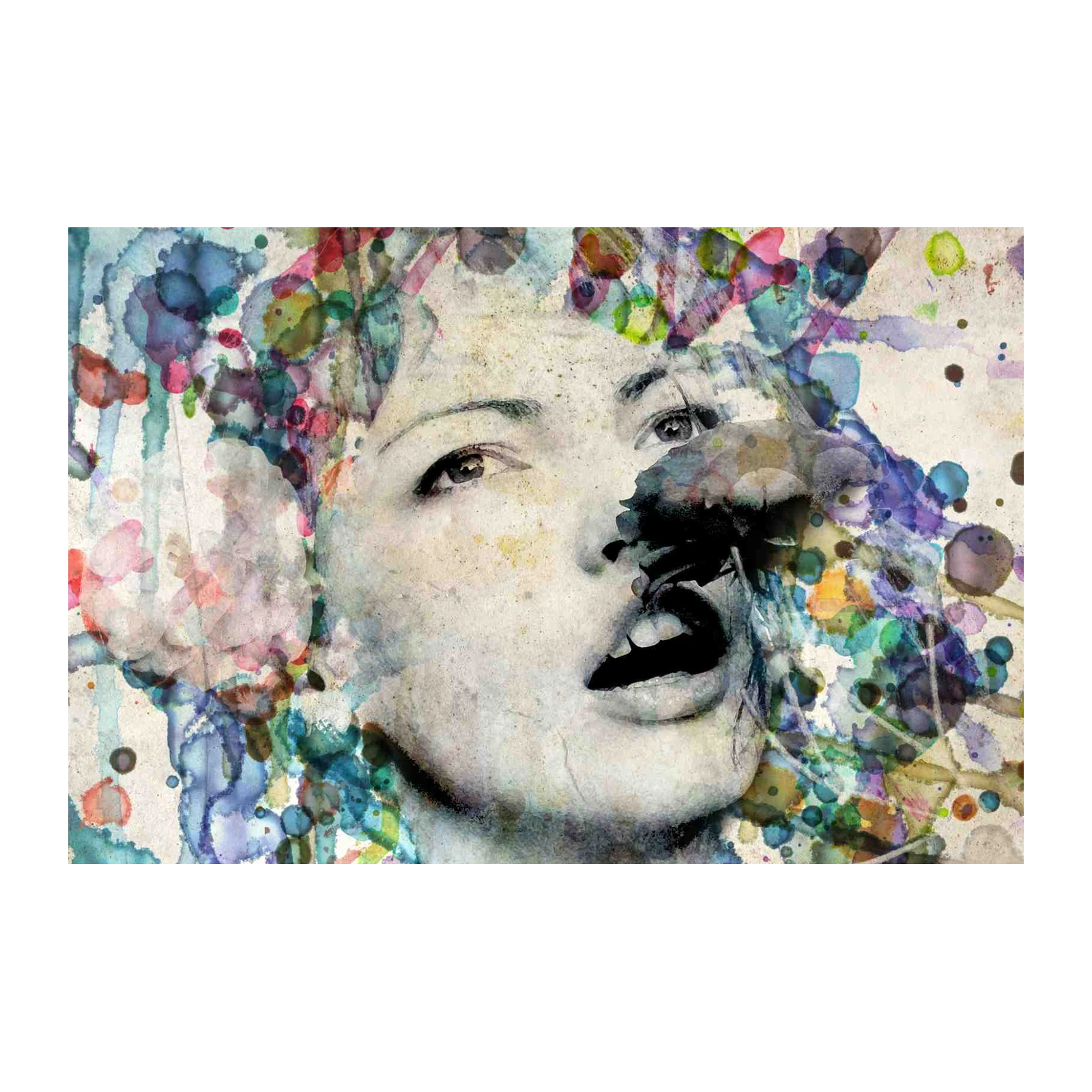 Abstract Watercolor Portrait Wall Art