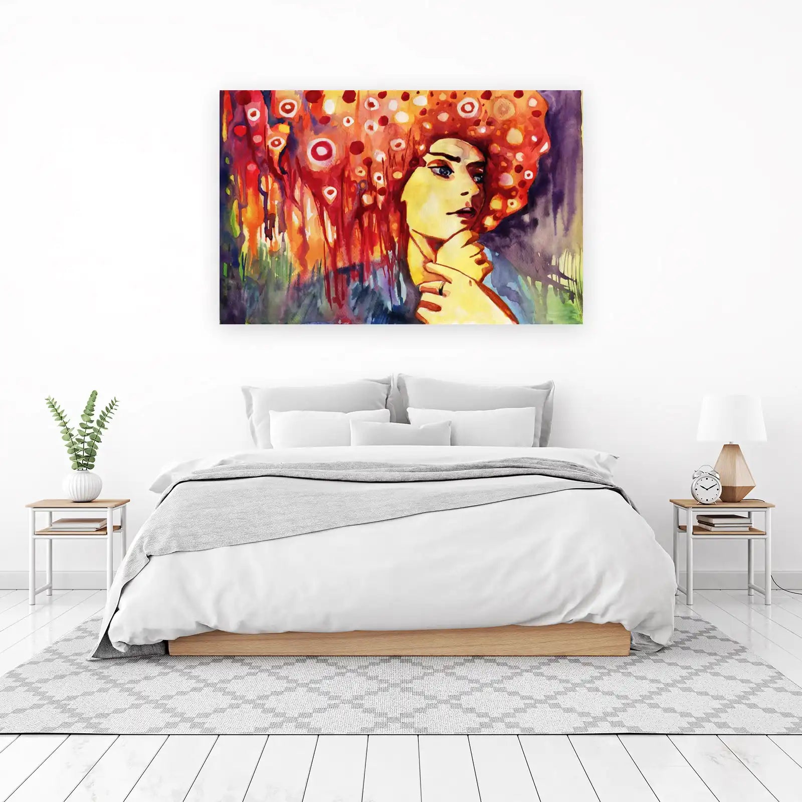 Vibrant Portrait Woman Abstract Art Wall Art