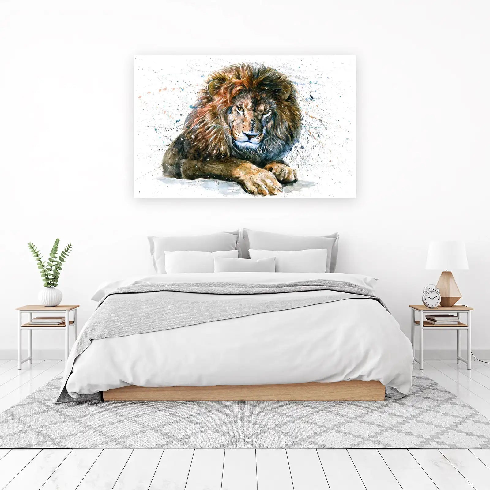 Majestic Lion Watercolor Wall Art