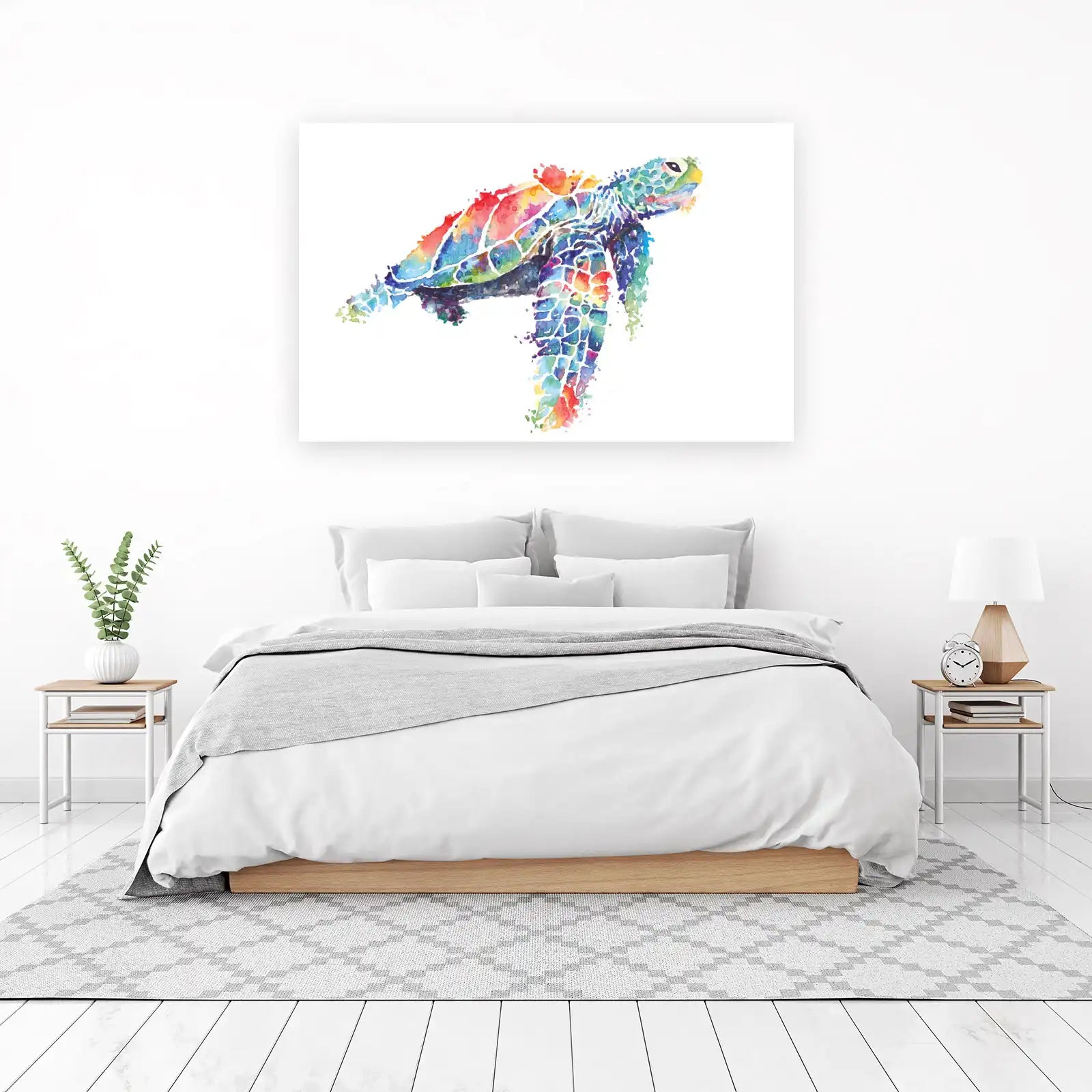 Vibrant Watercolor Sea Turtle Wall Art