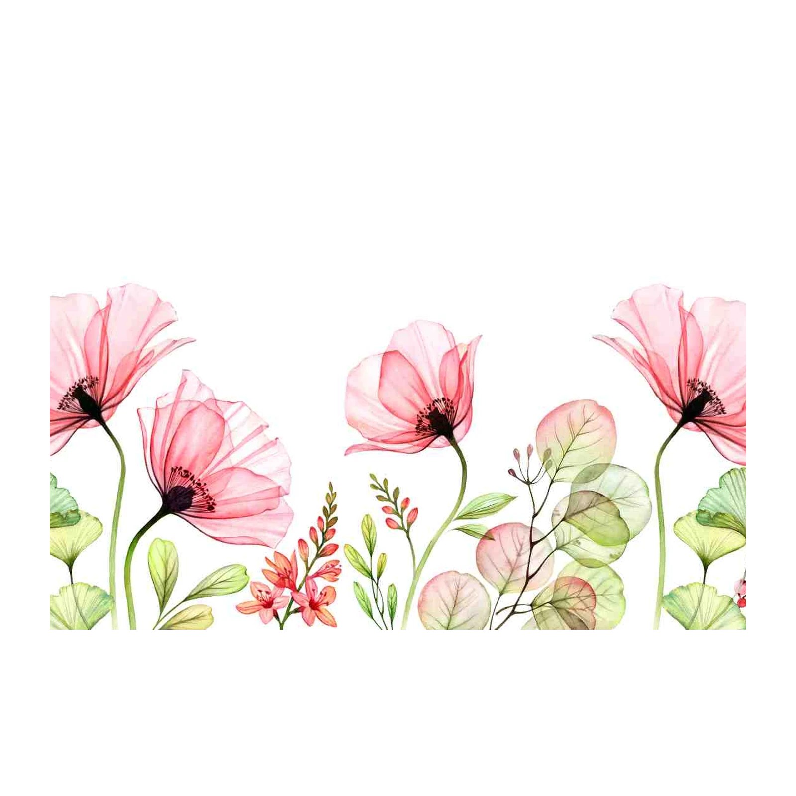 Ethereal Pink Poppy Floral Art Wall Art