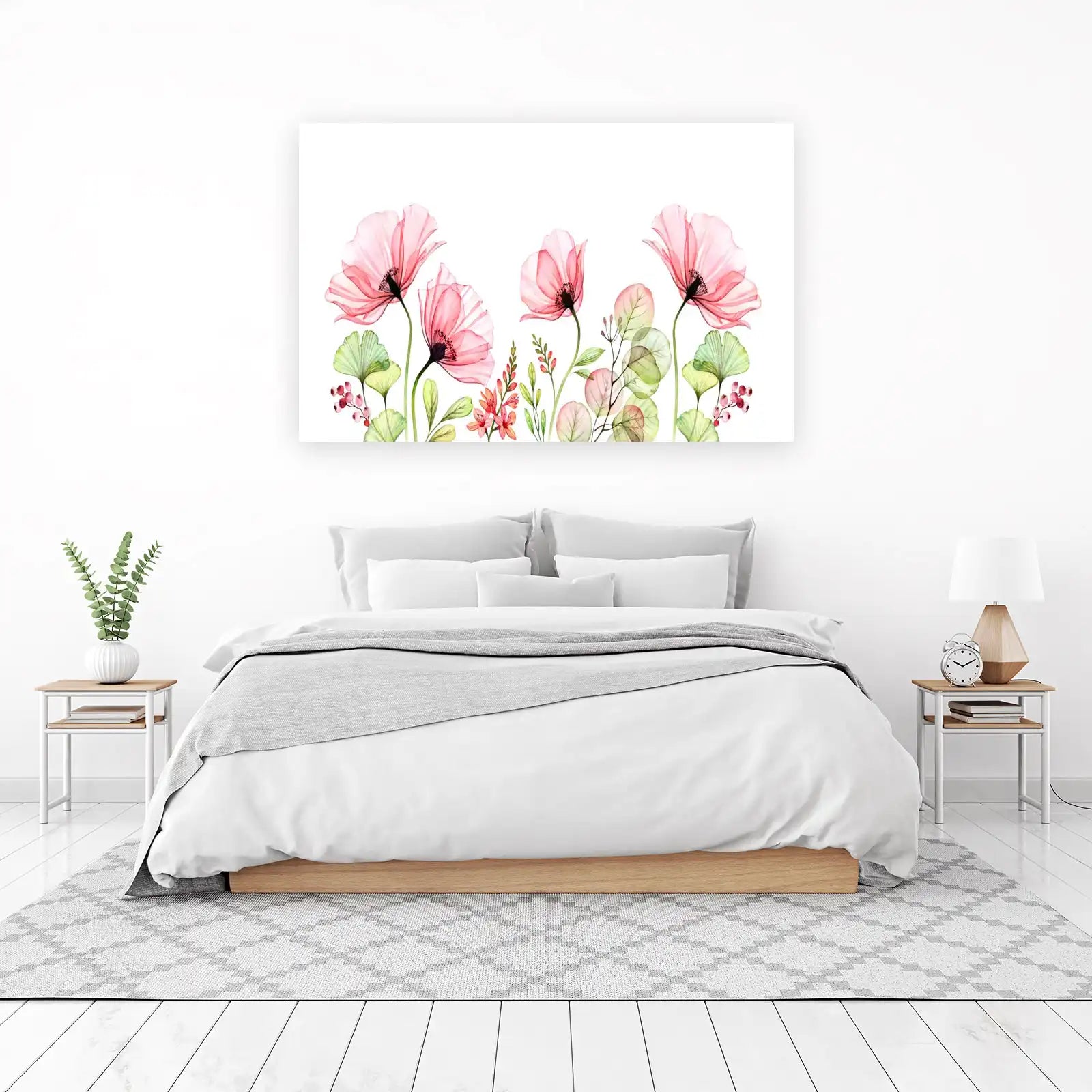 Ethereal Pink Poppy Floral Art Wall Art