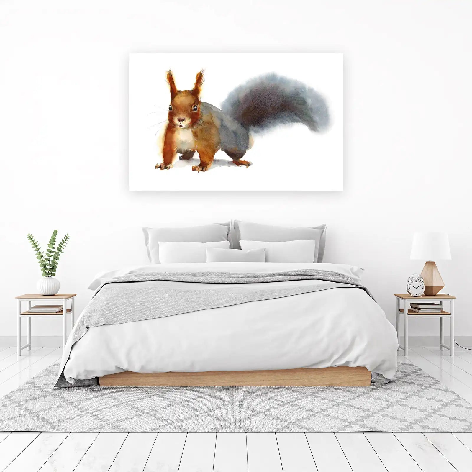 Adorable Red Squirrel Watercolor Wall Art Art