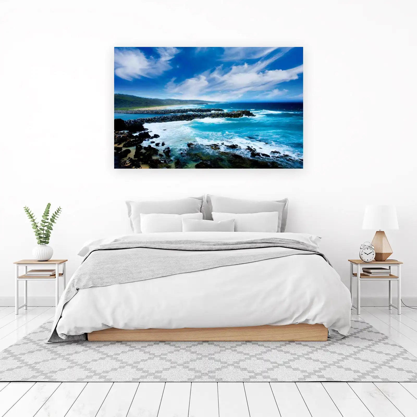 Turquoise Coastal Breakwater Wall Art